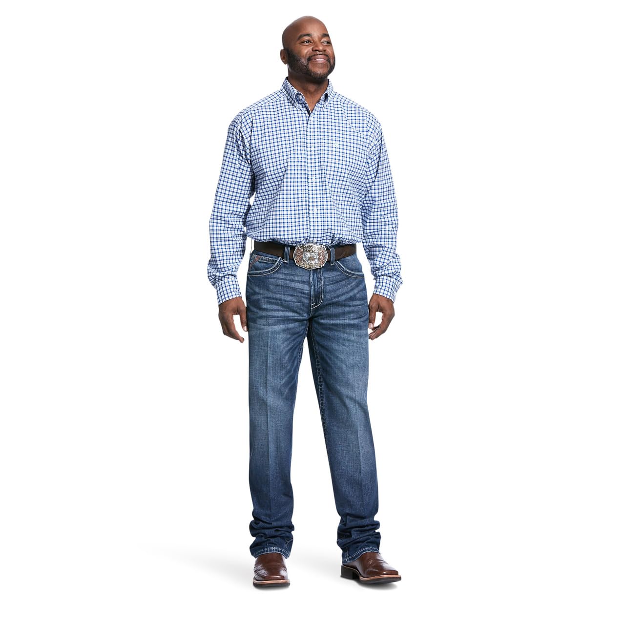 ARIAT Men's M2 Summit Stretch Stackable Relaxed Bootcut Jeans - Blue Denim 31W x 36L - Comfortable Workwear & Casual Western Style for Ranch, Riding & Everyday Wear