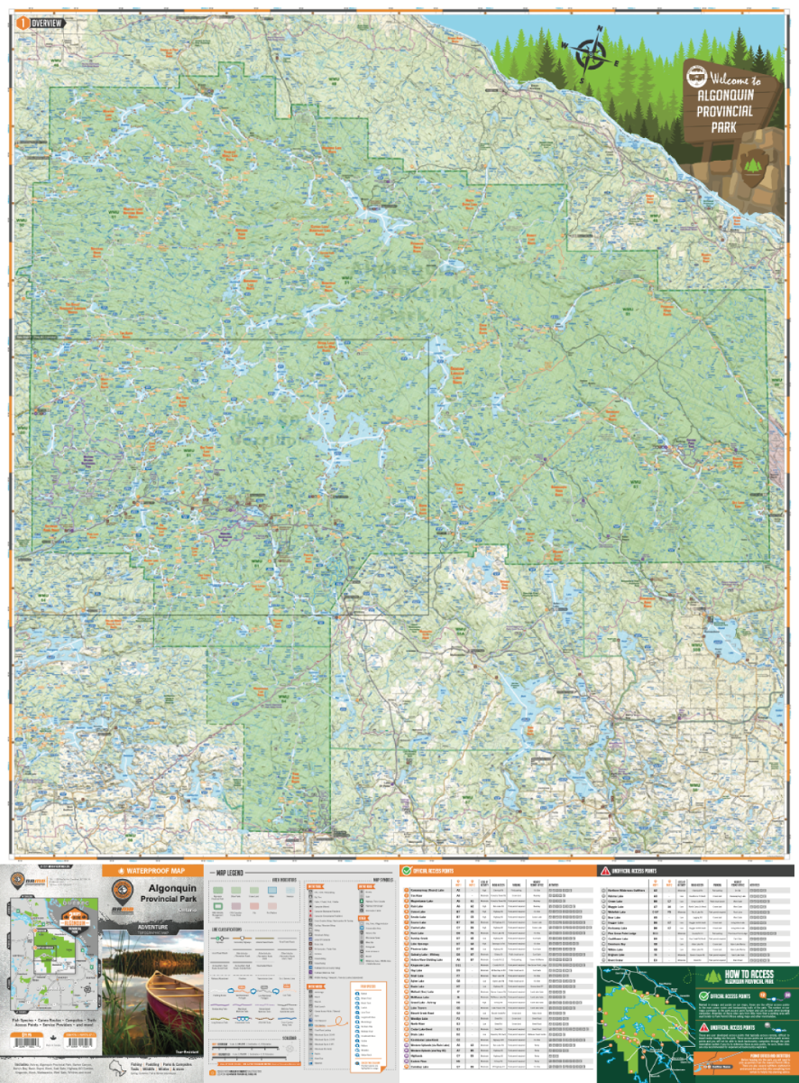 Backroad Mapbooks Algonquin Waterproof Hiking & Canoeing Map - Perfect for Outdoor Adventures, Camping, and Backpacking in Algonquin Park