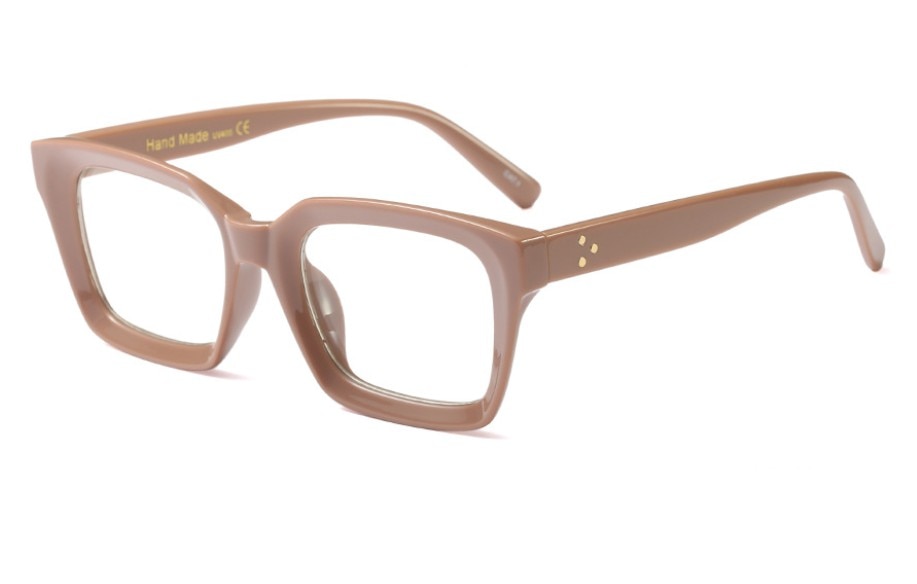Stylish CCspace Unisex Full Rim Square Resin Rivet Frame Eyeglasses 45440 - Perfect for Reading, Work & Fashion Accessories