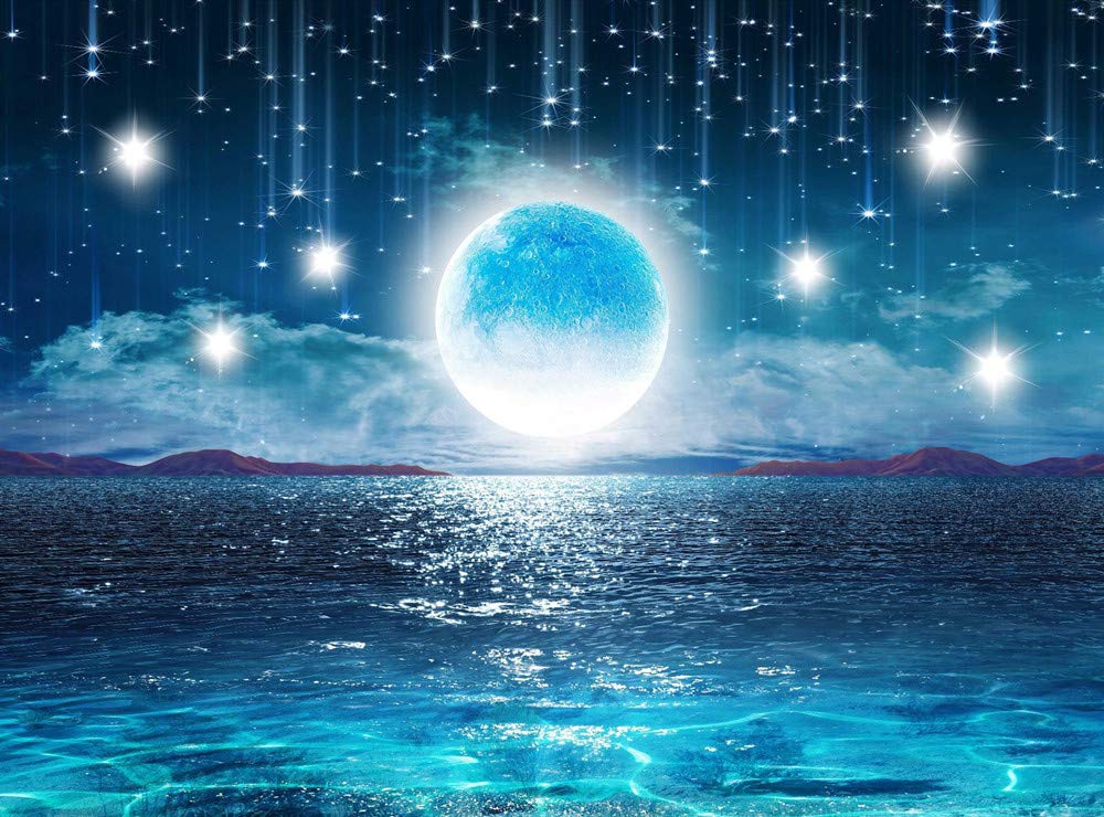 Starry Sky Ocean Moon & Stars Large 3D Cosmic Galaxy Tapestry - 60x60 Inch Wall Hanging Decor for Bedroom, Living Room | Perfect for Boho Home Decor, Dorm Room Aesthetic & Meditation Space
