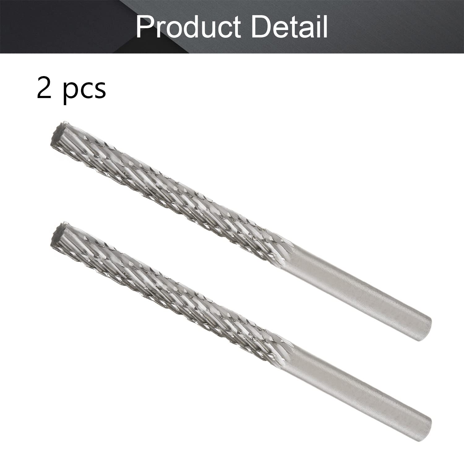 Utoolmart 4mm Shank HSS Double Cut Rotary Files - 2 Pcs Cylinder Shape Rotary Burrs for Wood, Soft Metal Carving & Polishing | Ideal for Die Grinders, Model Engineering & DIY Projects