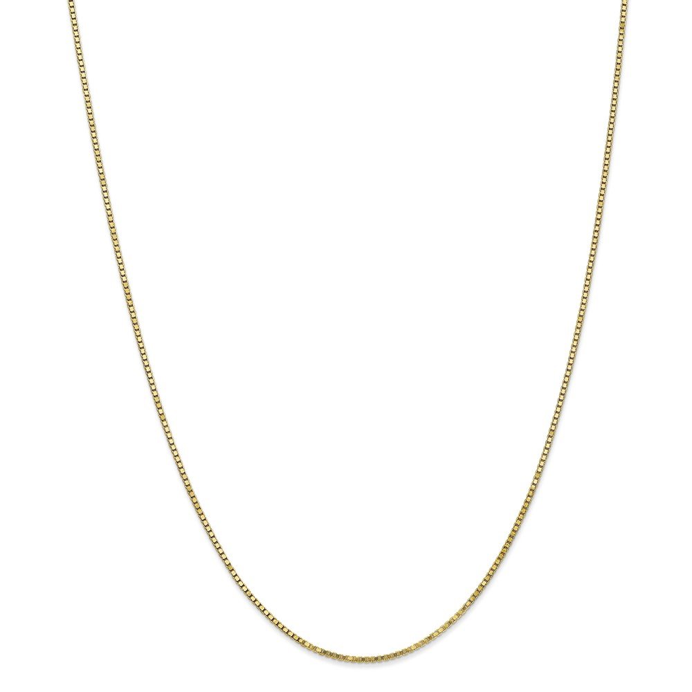 10K Solid Yellow Gold 1.30mm Box Chain Necklace with Lobster Clasp - Dainty & Secure Jewelry for Women, Perfect for Everyday Wear, Gifts & Special Occasions