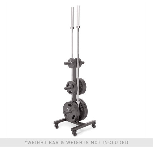 Marcy 6-Peg Olympic Weight Plate Tree & Vertical Bar Holder with Wheels - Heavy Duty Gym Equipment for Weight Storage & Organization | Perfect for Home Gym, CrossFit & Commercial Fitness Centers | PT-5856