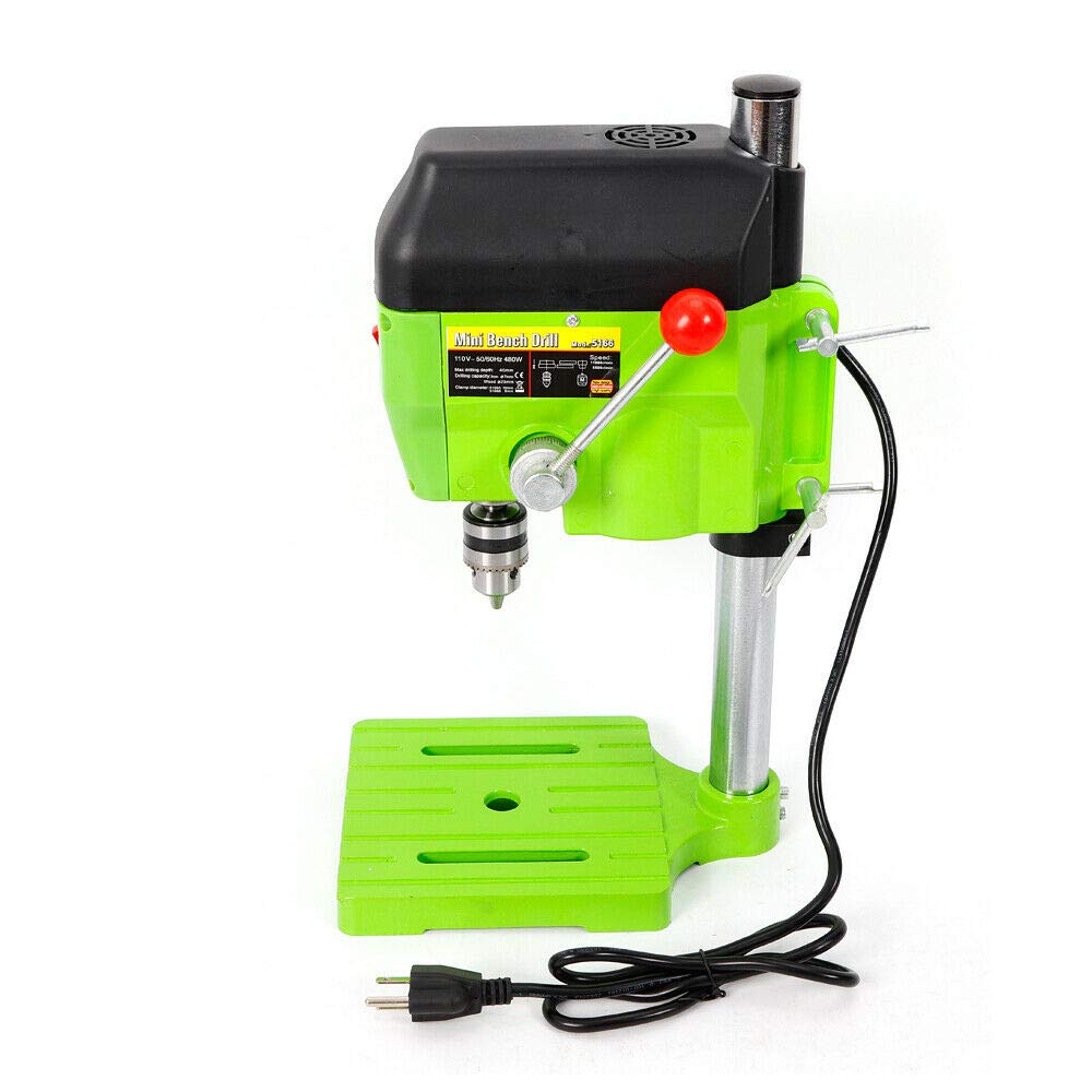 480W Portable Bench Drill Stand - Mini Electric Workbench Drilling Machine with 1-10mm Chuck | Perfect for DIY Projects, Woodworking & Metalworking