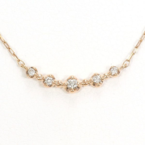 4℃ K10 Pink Gold Diamond Necklace for Women - Elegant 18K Rose Gold Pendant Jewelry Gift for Anniversary, Valentine's Day & Special Occasions