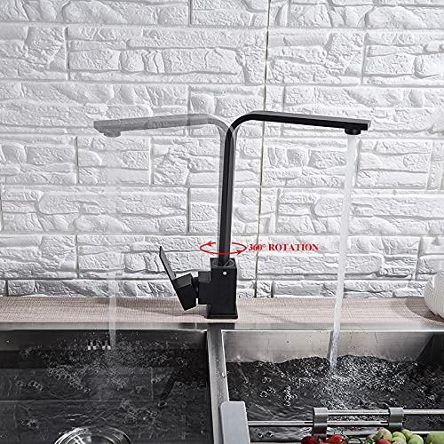 LUNEZY Brushed Nickel Kitchen Sink Mixer Tap - Hot & Cold Water Faucet for Easy Installation | Modern Kitchen Upgrade