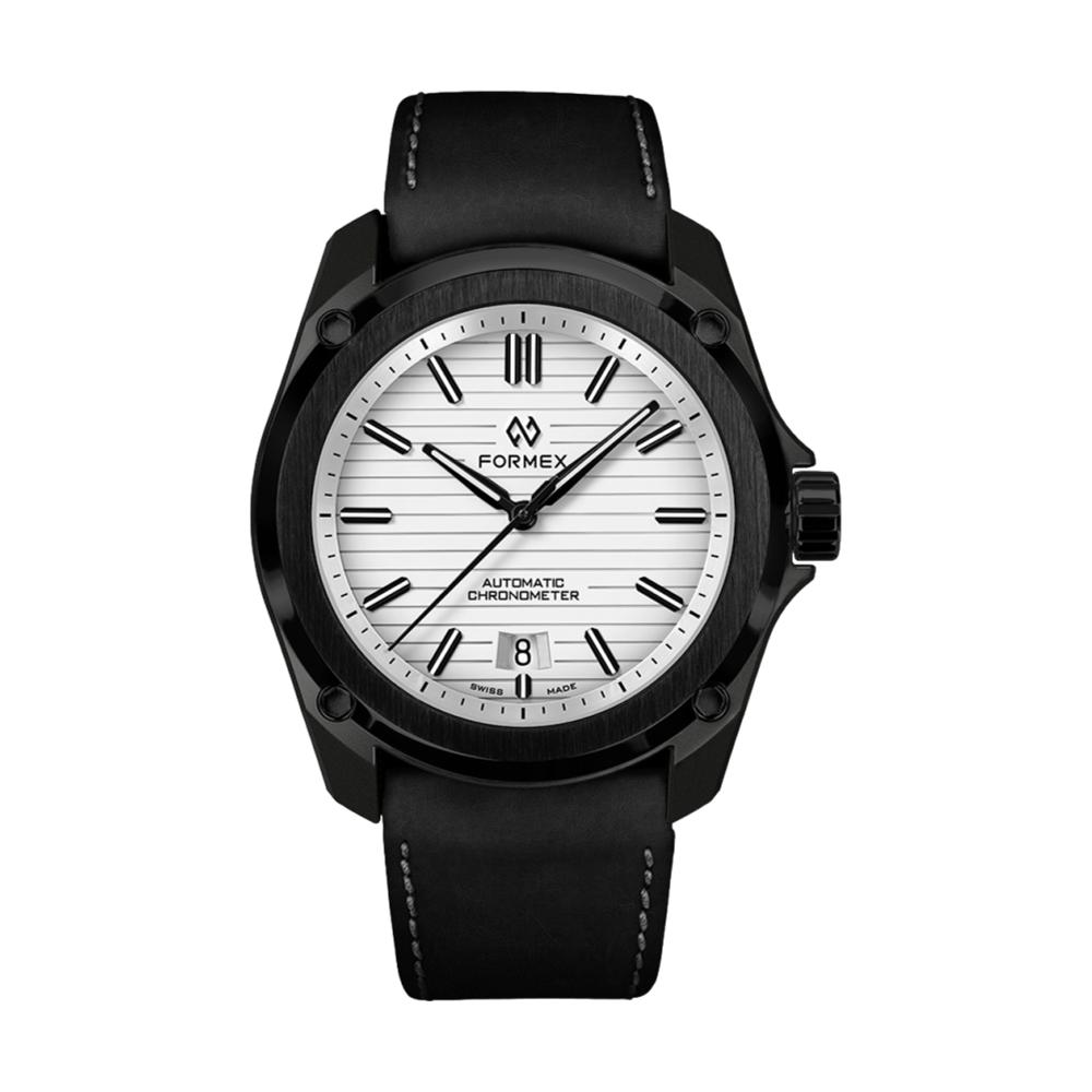 Essence Leggera Automatic Chronometer Watch - 41mm Artic White Dial - Swiss Made Men's Dress Watch for Business & Formal Occasions