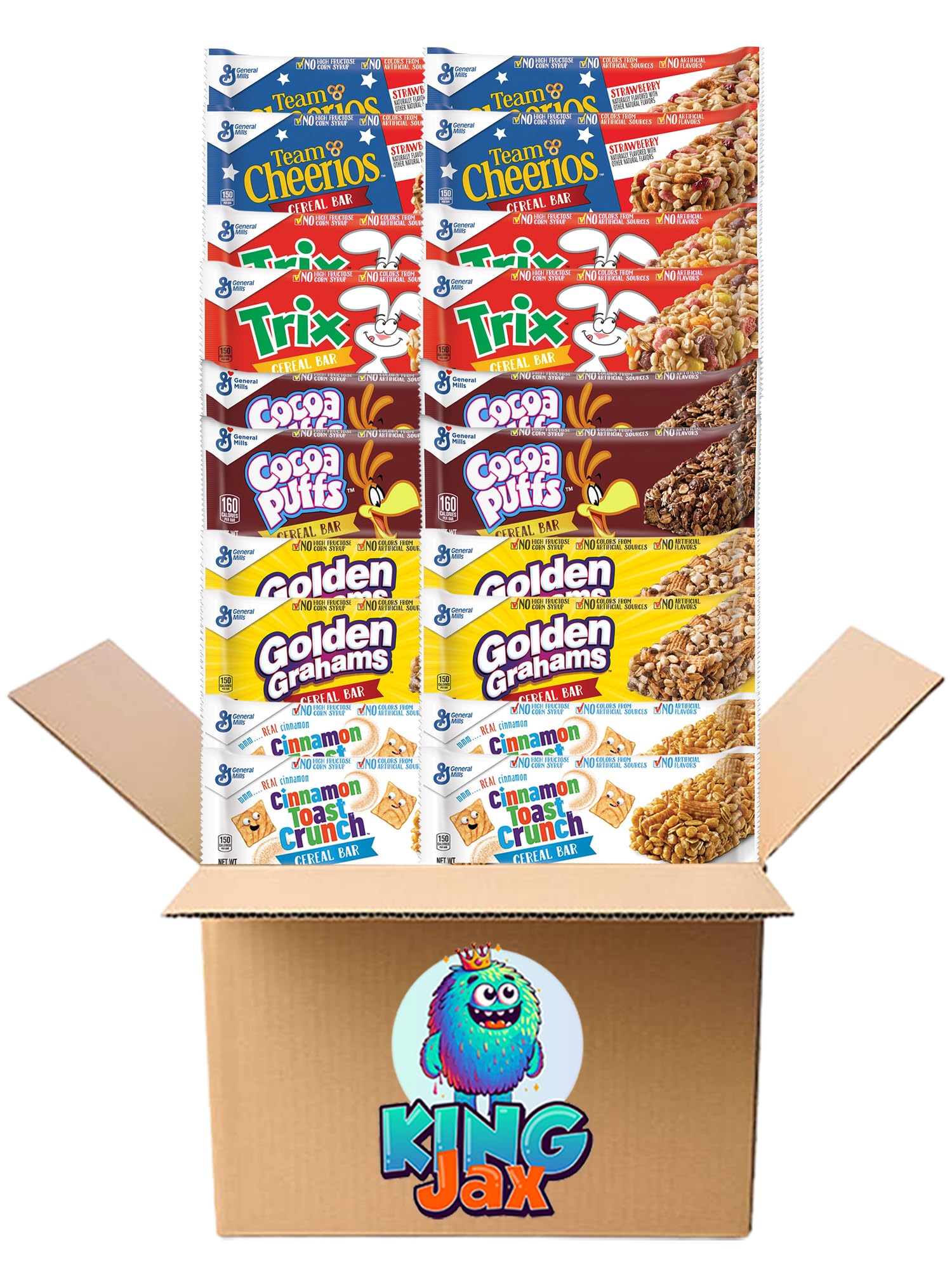 Healthy Breakfast Cereal Bars Variety Pack - 20 Nutritious Granola Snack Bars for Kids | School Lunch, On-the-Go Snacks, After-School Treats & Family Road Trips