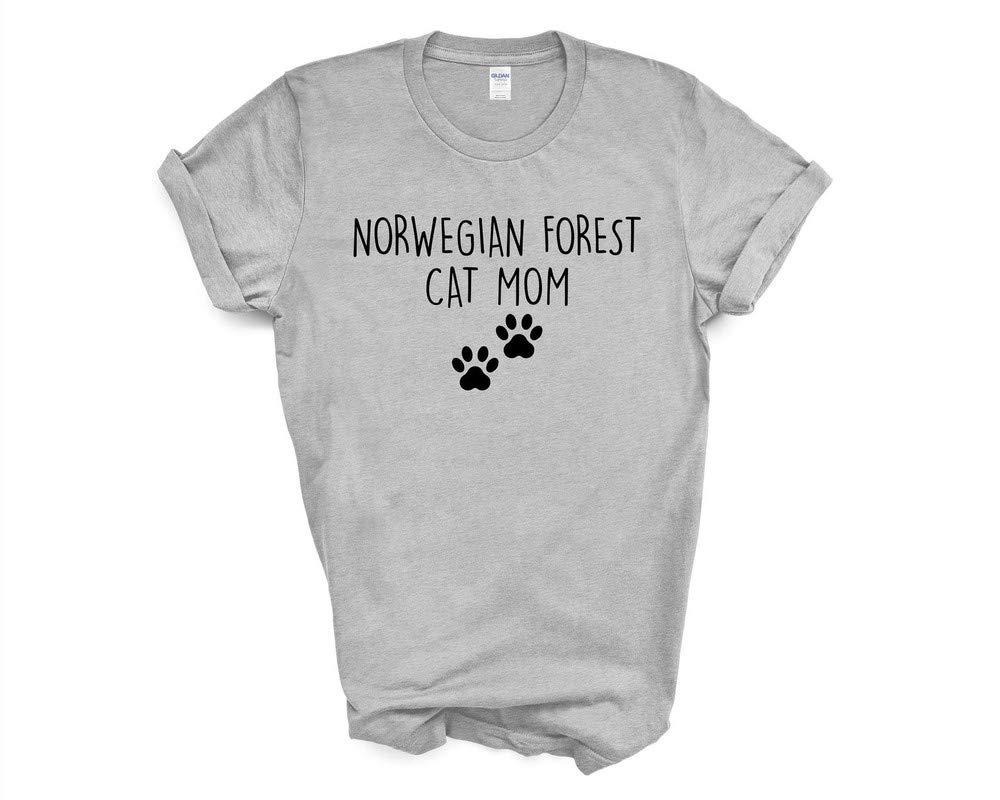 Norwegian Forest Cat T-Shirt for Women - Cute Cat Lover Gift, Norwegian Forest Cat Mom Shirt - Perfect for Casual Wear, Cat-Themed Parties & Gifts