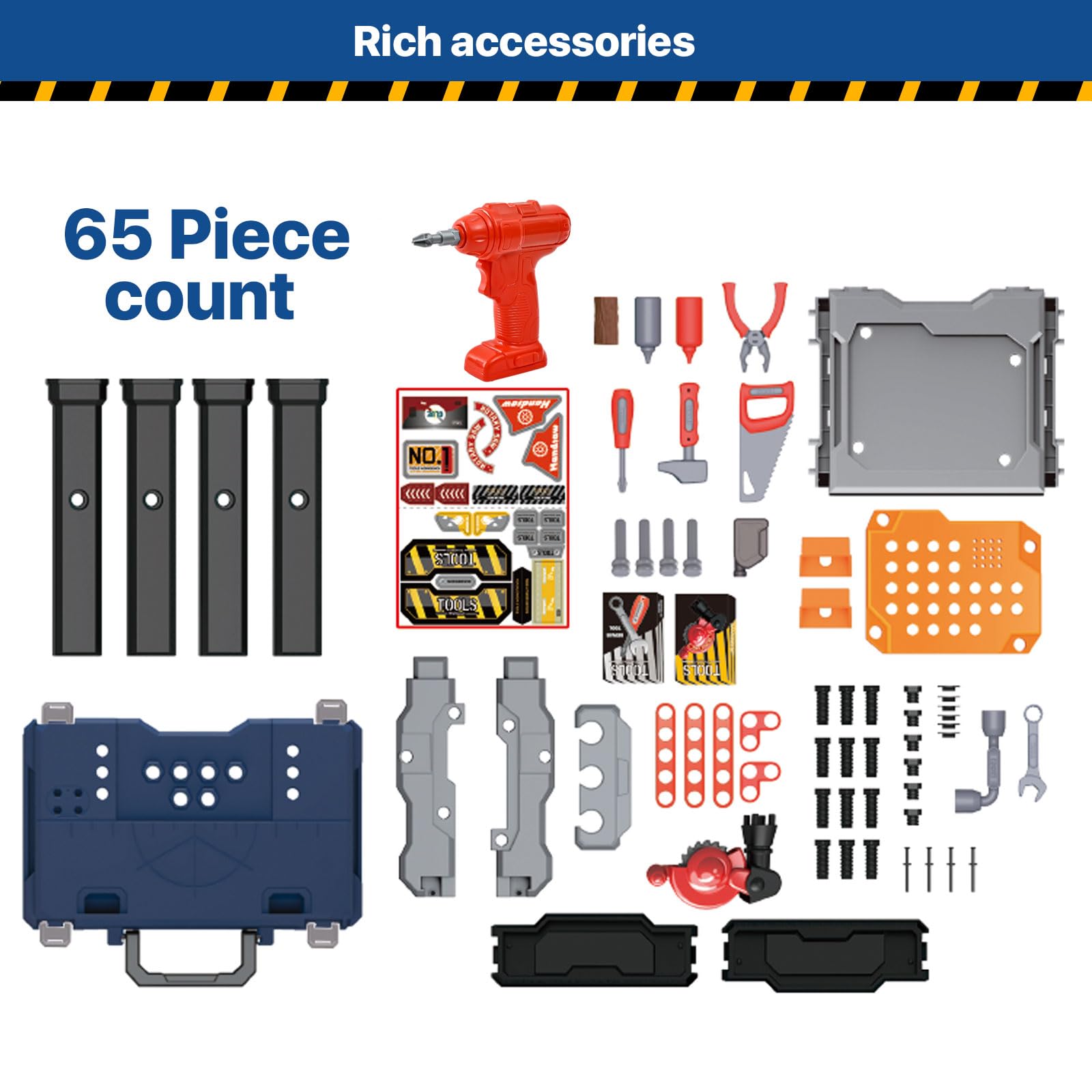 MUGEYMYD Kids Tool Bench Set with Electric Drill - Realistic Pretend Play Construction Workbench Toys for Toddlers & Preschoolers Ages 3-8 | STEM Learning Toy for Boys & Girls | Perfect for DIY Projects, Role Play & Early Childhood Development