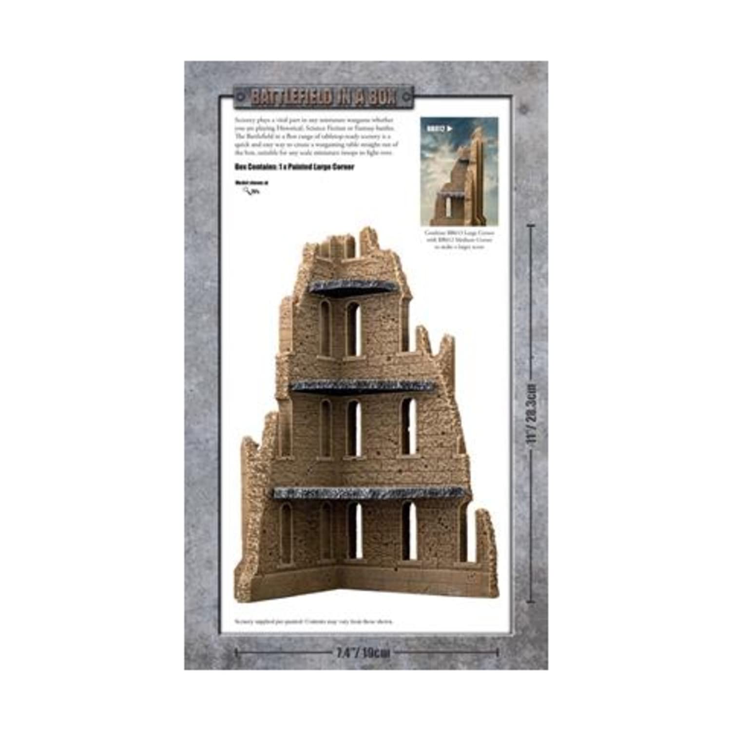 Large Corner Sandstone Battlefield in a Box - Premium Wargaming Terrain for Tabletop RPG & Miniature War Games - Perfect for D&D, Warhammer & Strategy Game Scenes