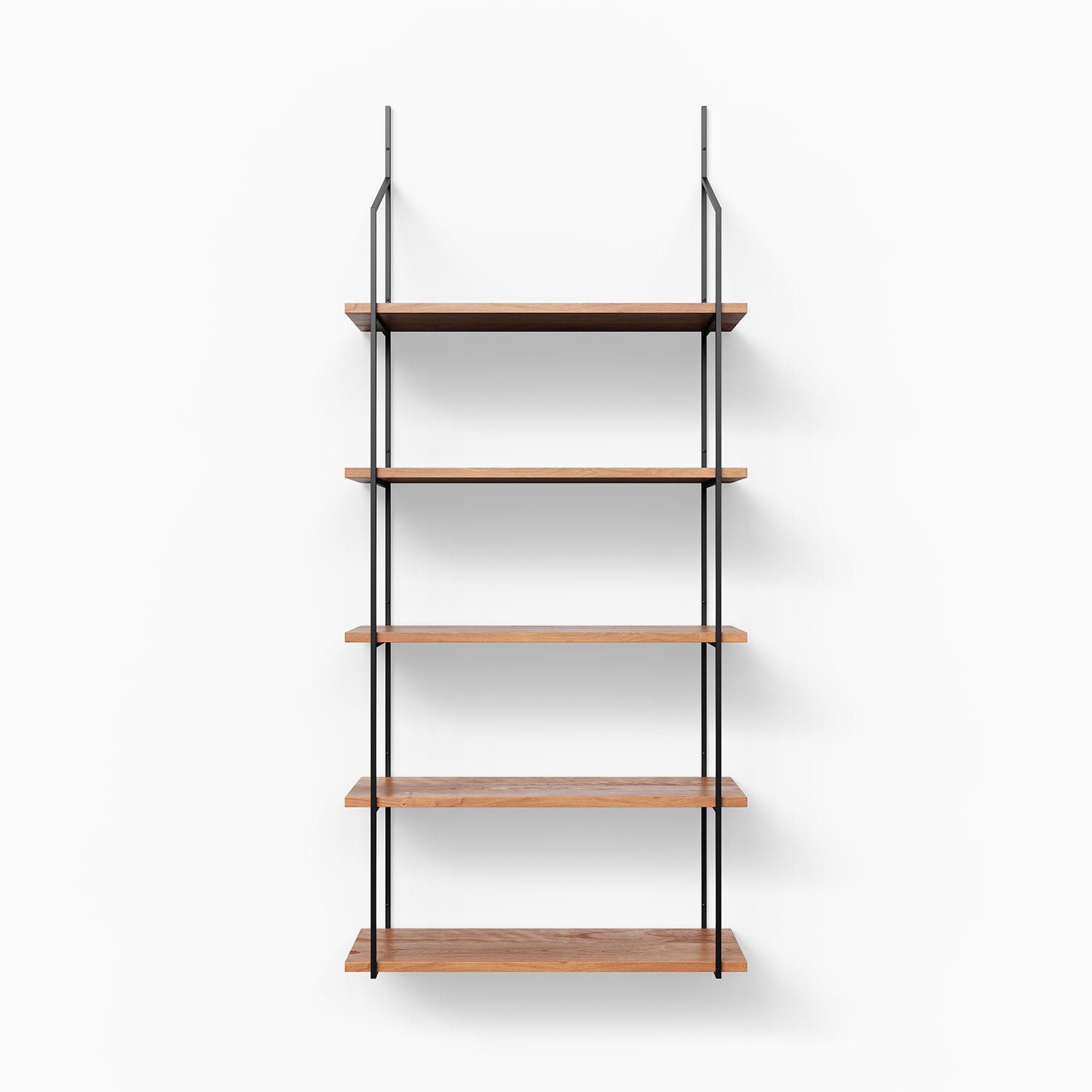 Verne Cherry 5 Tier Wooden Shelf - Rustic Home Decor for Living Room, Bedroom & Kitchen Storage | Perfect for Books, Plants & Display Items