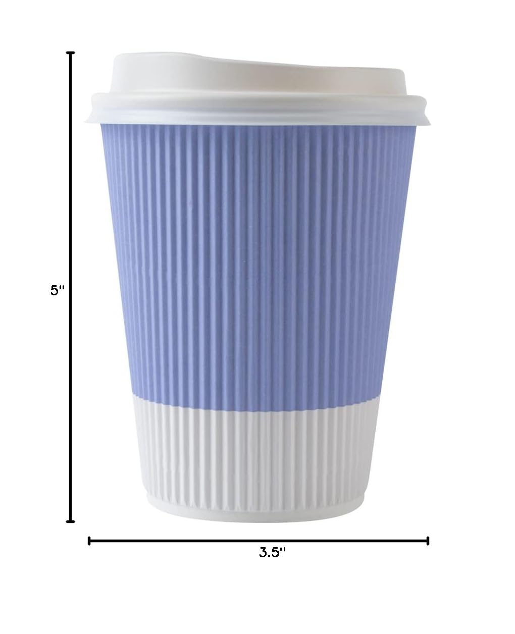 12oz Insulated Coffee Cups with Lids - 200 Pack Leakproof Ripple Wall Hot Cups | Disposable Paper Cups for Tea, Hot Chocolate & Lattes | Durable, Non-Slip Light Purple Design | Perfect for Coffee Shops, Offices & Catering Events