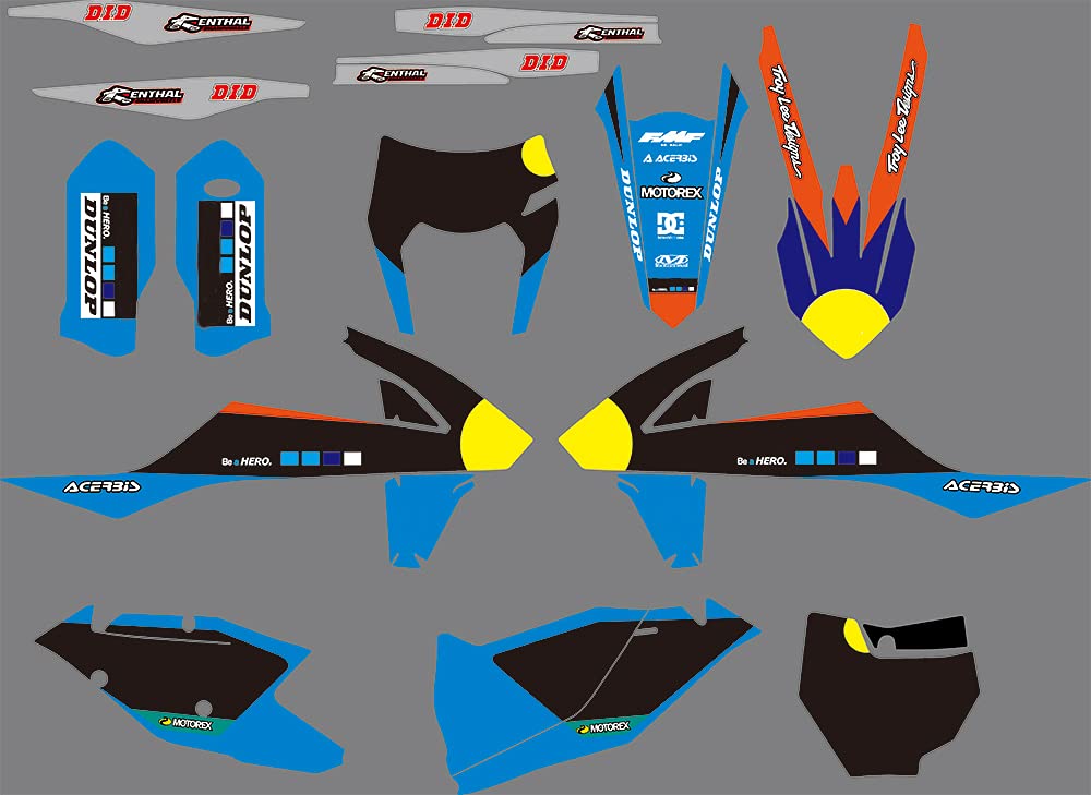 Premium MXP Custom Motocross Stickers & Motorcycle Decals Graphics Kit - Compatible with KTM 250/450/125/150/300/350/500 SXF/SX/XC/XCF (2016-2018) & EXC/EXCF/XCW (2017-2019) - Durable Vinyl for Off-Road Racing & Bike Customization