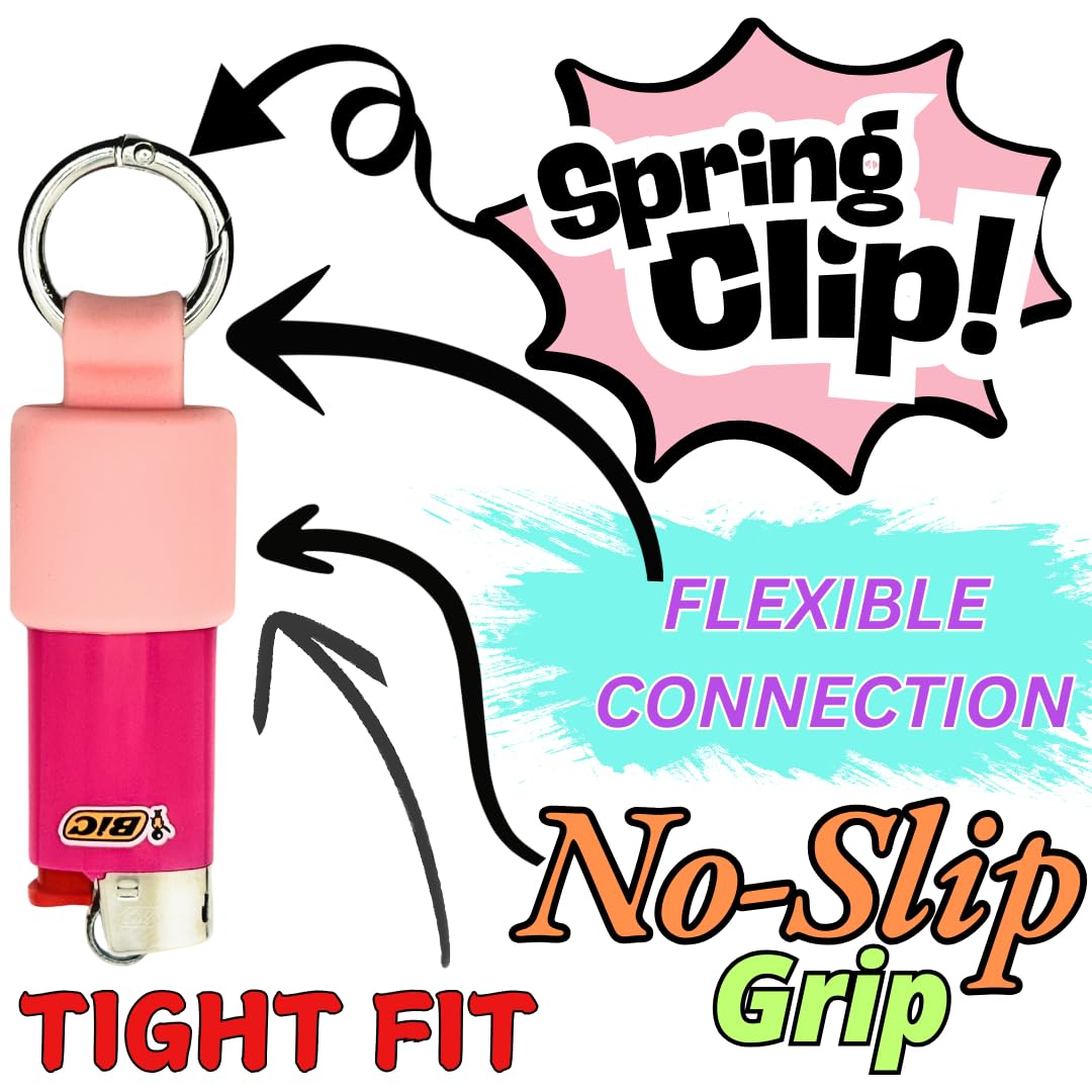 Mini BIC Lighter Holder Keychain - 10 Colors for J5 Lighters | Camping & Outdoor Use