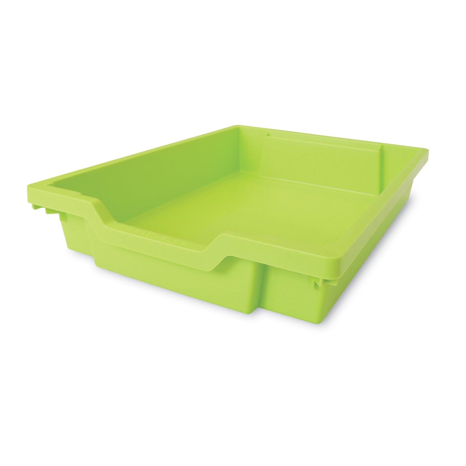 F1 Gratnell Plastic Tray - Lime Green Storage Organizer for Classroom, Office & Home Organization - Durable Stackable Bins for School Supplies, Toys & Craft Storage