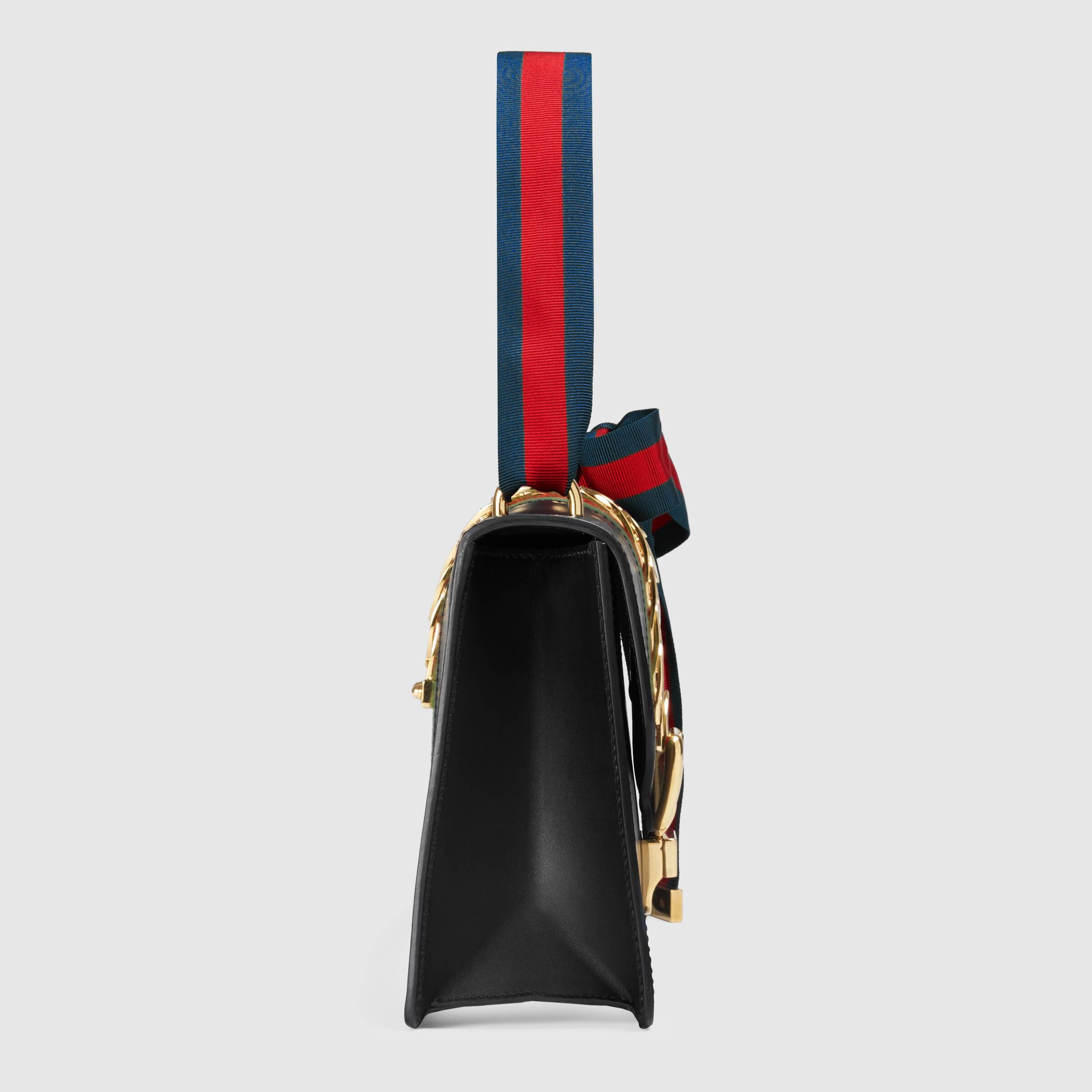 Gucci Sylvie Small Shoulder Bag for Women - Black Leather Crossbody Purse with Chain Strap | Perfect for Work, Date Night & Special Occasions