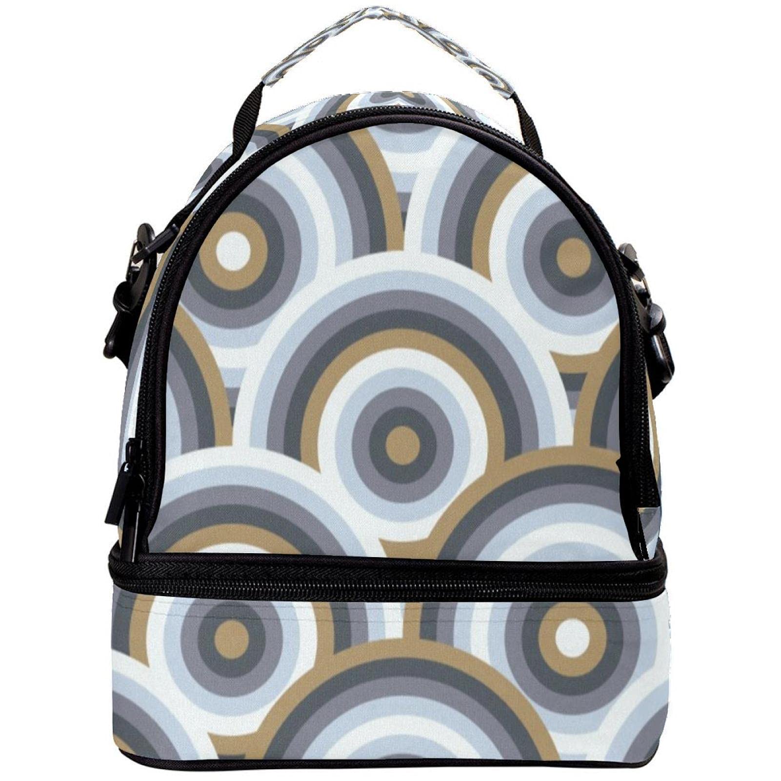 GIOVANNIOR Insulated Lunch Box - Reusable Semi Circles Lunch Bag for Men & Women, Perfect for School, Work, Office & Picnic | Leakproof Cooler Bag for Food Storage