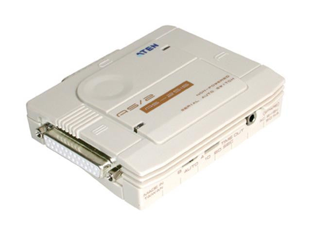 Aten AS251S 2-Port RS232 Serial Auto Switch with DB25 Connectors - Ideal for Server, Industrial, and Office Equipment Connectivity