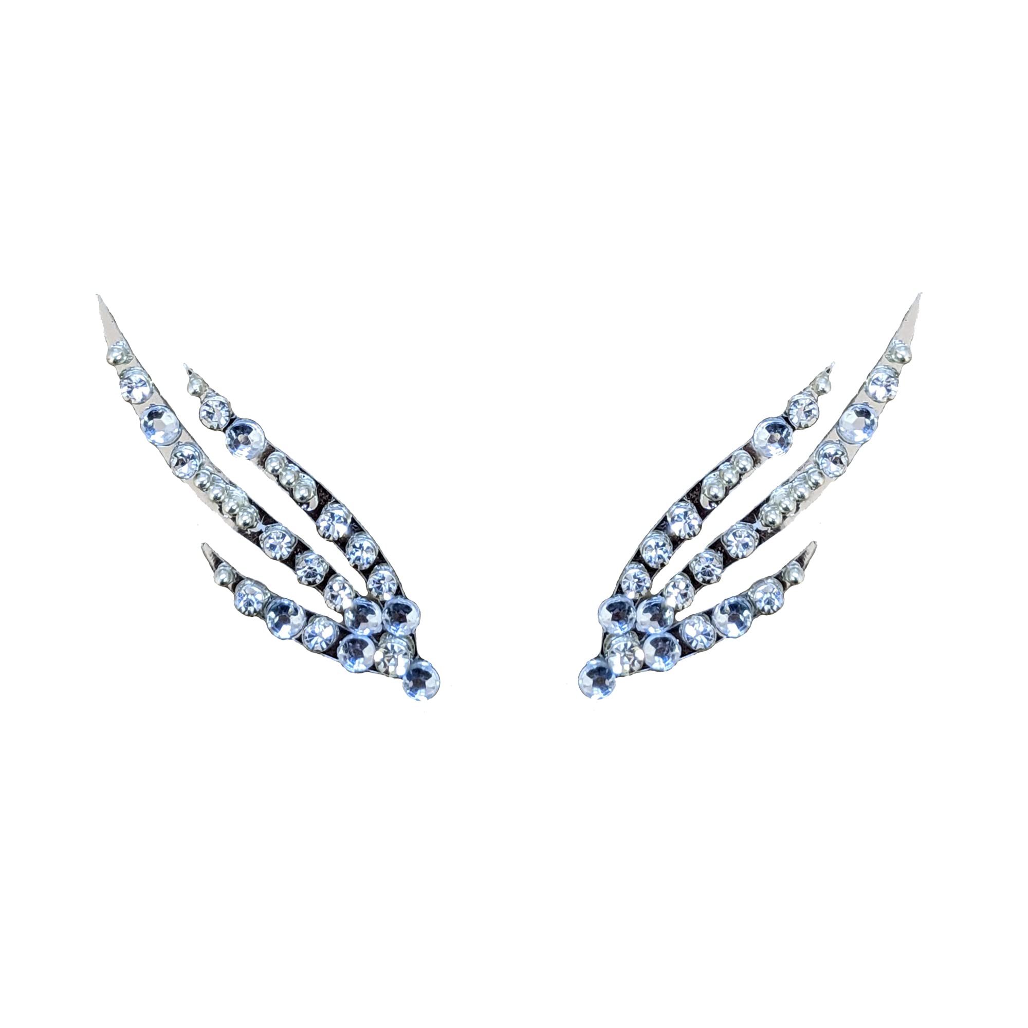 Comet Busters Face Gems - Silver Eye Jewels for Rave & Festival Makeup | Eye Bindi Decoration for Costume Parties, Halloween & Cosplay | EYEJEW028