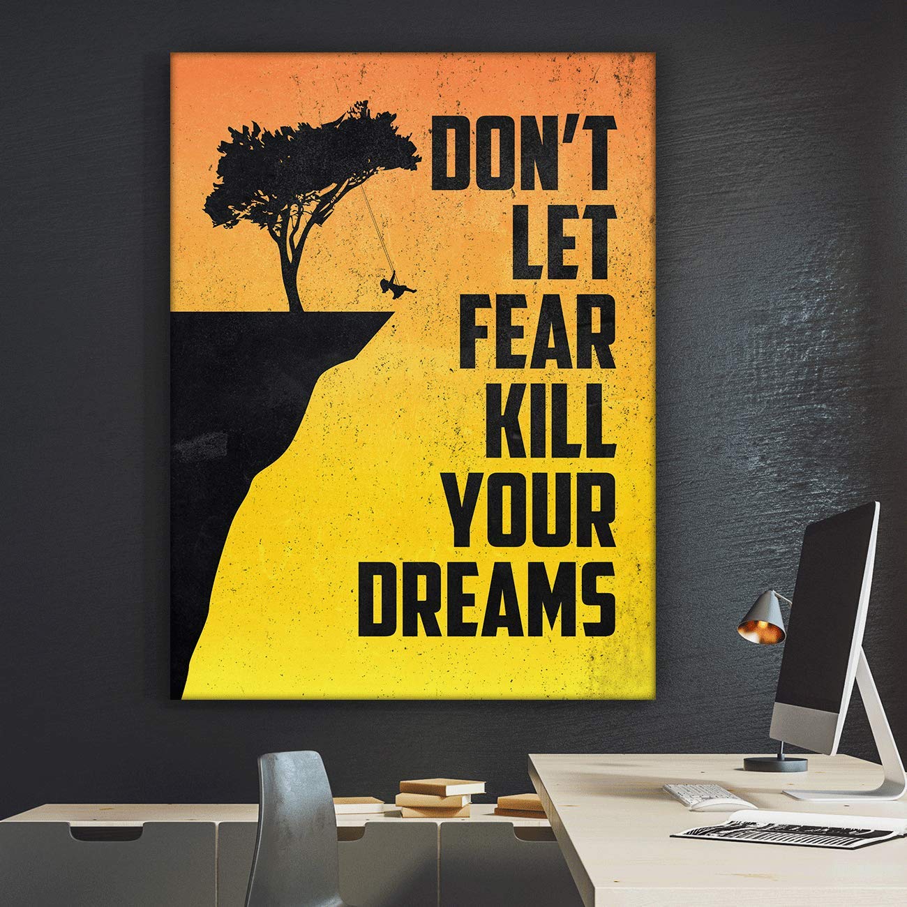 Fearless Inspirational Quote Canvas Print - Motivational Wall Art for Office & Home Decor (36