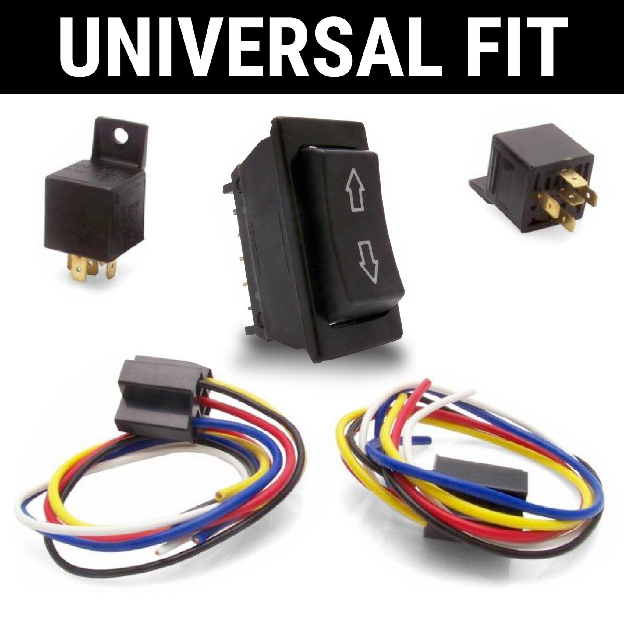 12V Linear Actuator Motor Rocker Switch Installation Kit with Wiring Harness Plug - Heavy Duty Electric Actuator Control for RV, Boat, Automotive & Industrial Applications