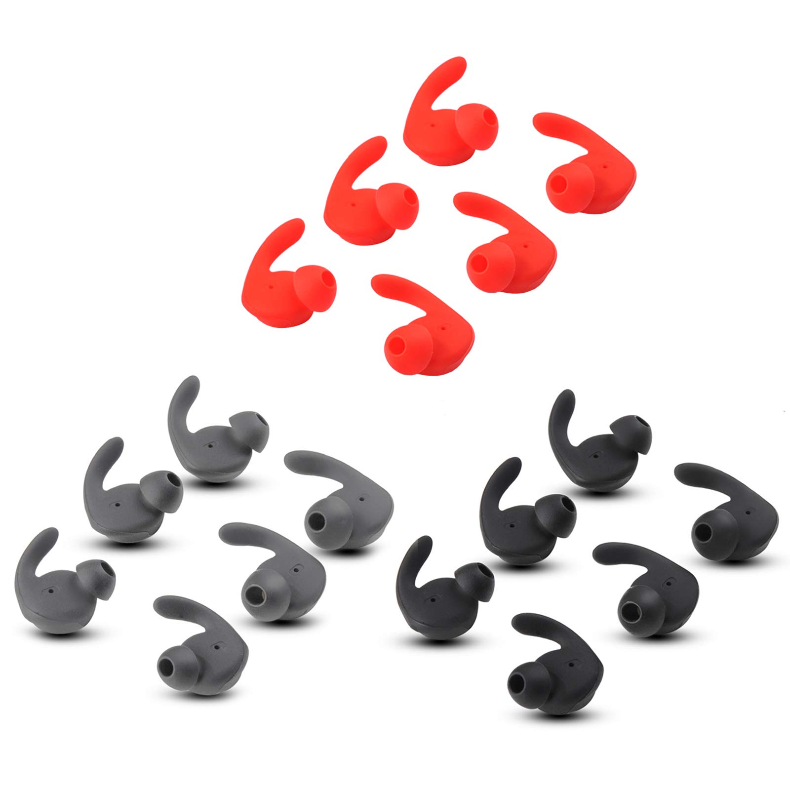 6Pcs Soft Silicone Earbud Covers & Ear Hooks Replacement for Huawei XSport/Honor AM61 Bluetooth Headset - Comfortable Sweatproof Ear Tips for Running, Gym & Workout