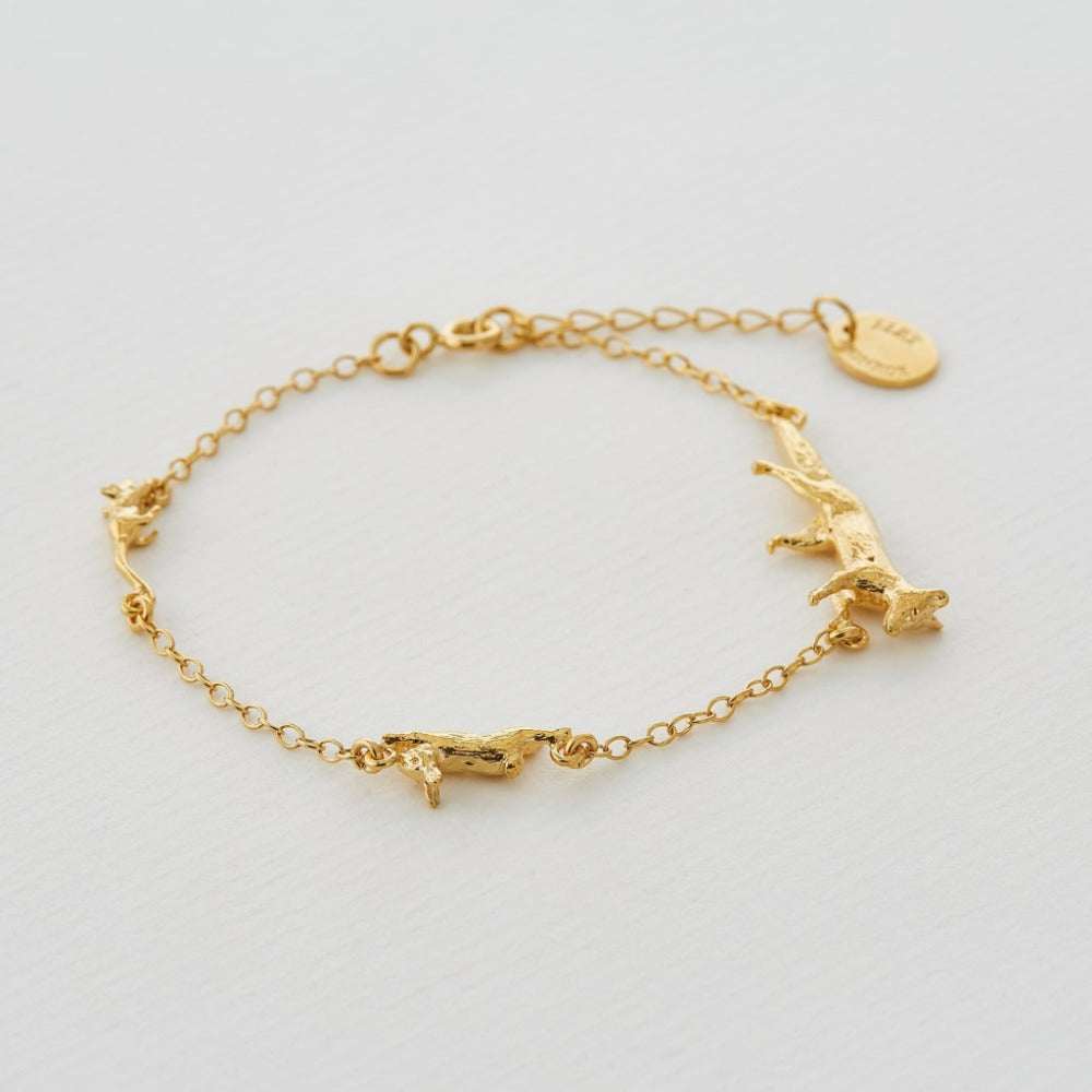Fox, Rabbit & Mouse Chase Charm Bracelet - Cute Animal Jewelry for Women & Girls - Perfect for Gifts, Parties & Everyday Wear