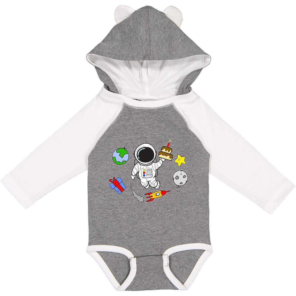 Inktastic Astronaut Birthday Long Sleeve Baby Bodysuit - Cute Space-Themed Outfit for Boys & Girls - Perfect for 1st Birthday, Photo Shoots & Space-Themed Parties