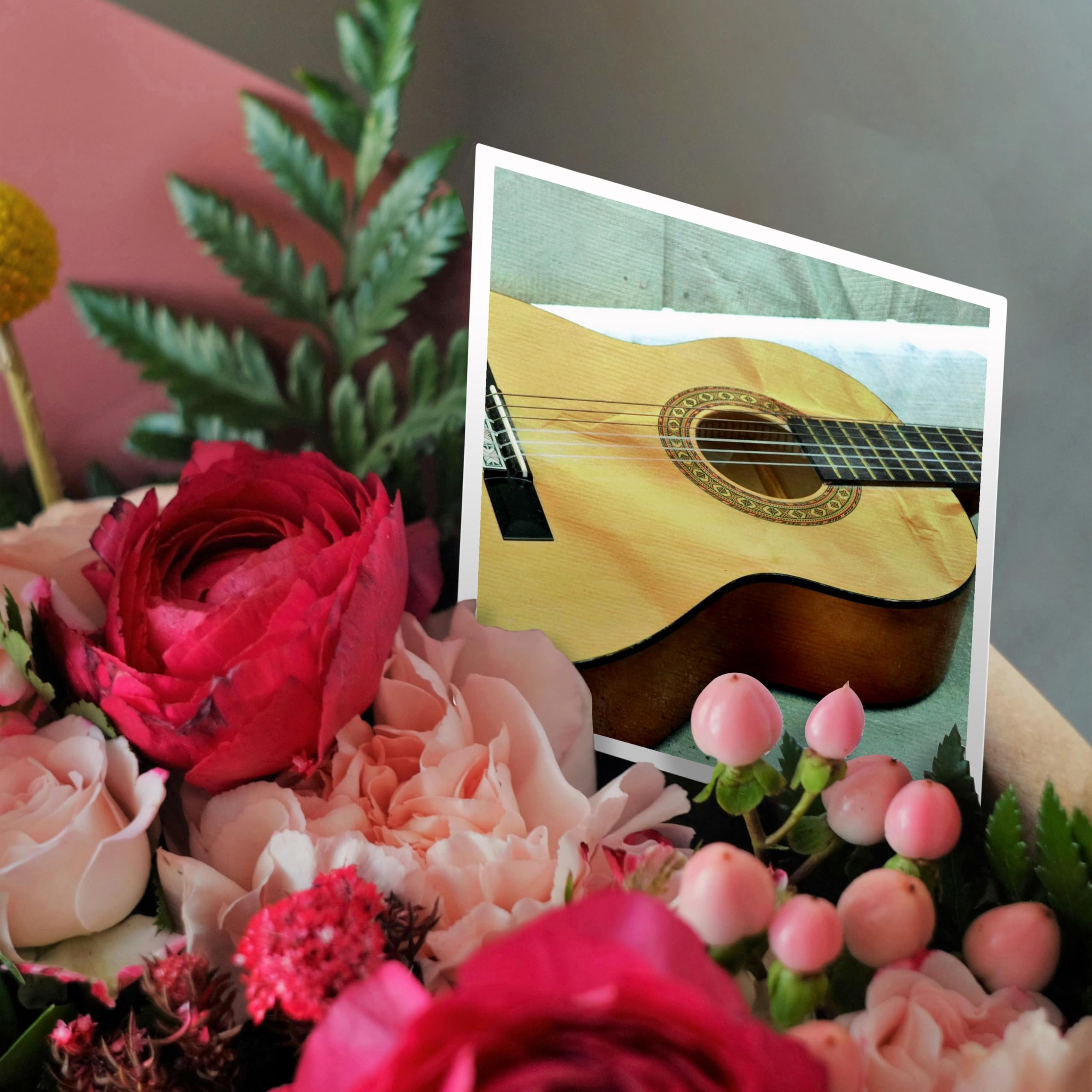 3dRose Guitar Strings Music Instruments Greeting Cards - Set of 6, 6 x 6 Inches, Perfect for Musicians, Music Lovers & Special Occasions (gc_29245_1)