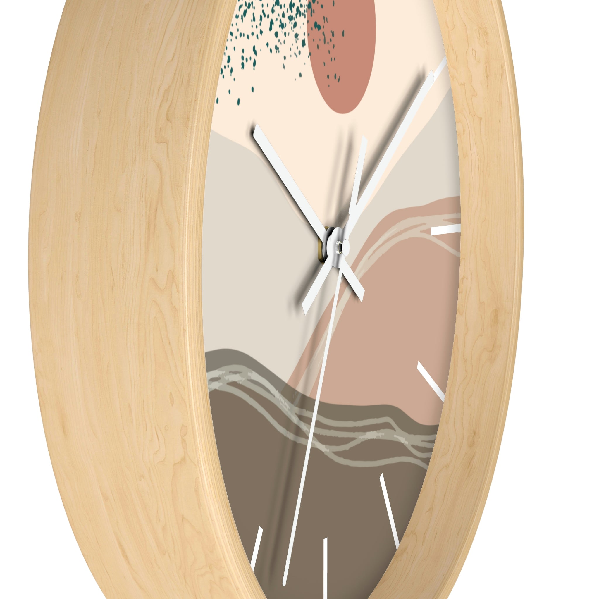 Bohemian Desert Modern Wall Clock - Wood & Plexiglass Home Decor for Living Room, Bedroom, Office - Unique Midwest Style Gift for Housewarming, Birthday, Anniversary