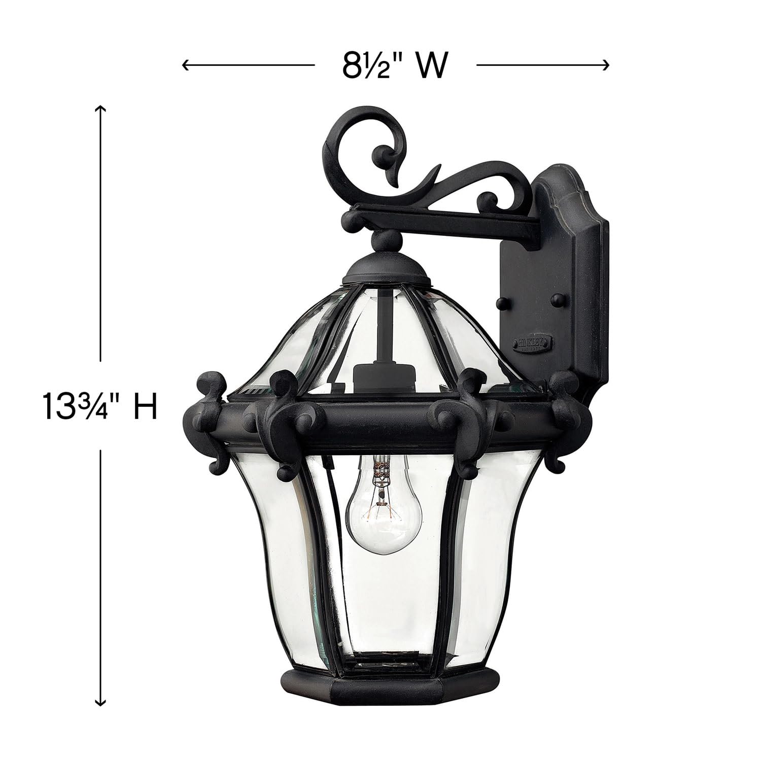 Hinkley San Clemente Traditional One Light Small Outdoor Wall Mount Sconce - Museum Black Finish - Perfect for Porch, Patio, and Entryway Lighting