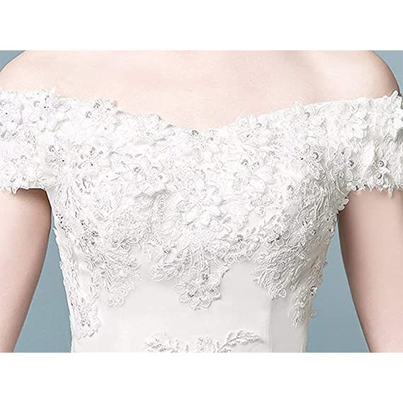 2023 Off The Shoulder Princess Wedding Dress for Bride - Elegant Lace Applique Ball Gown for Women | Perfect for Church Ceremony, Beach Wedding & Formal Reception