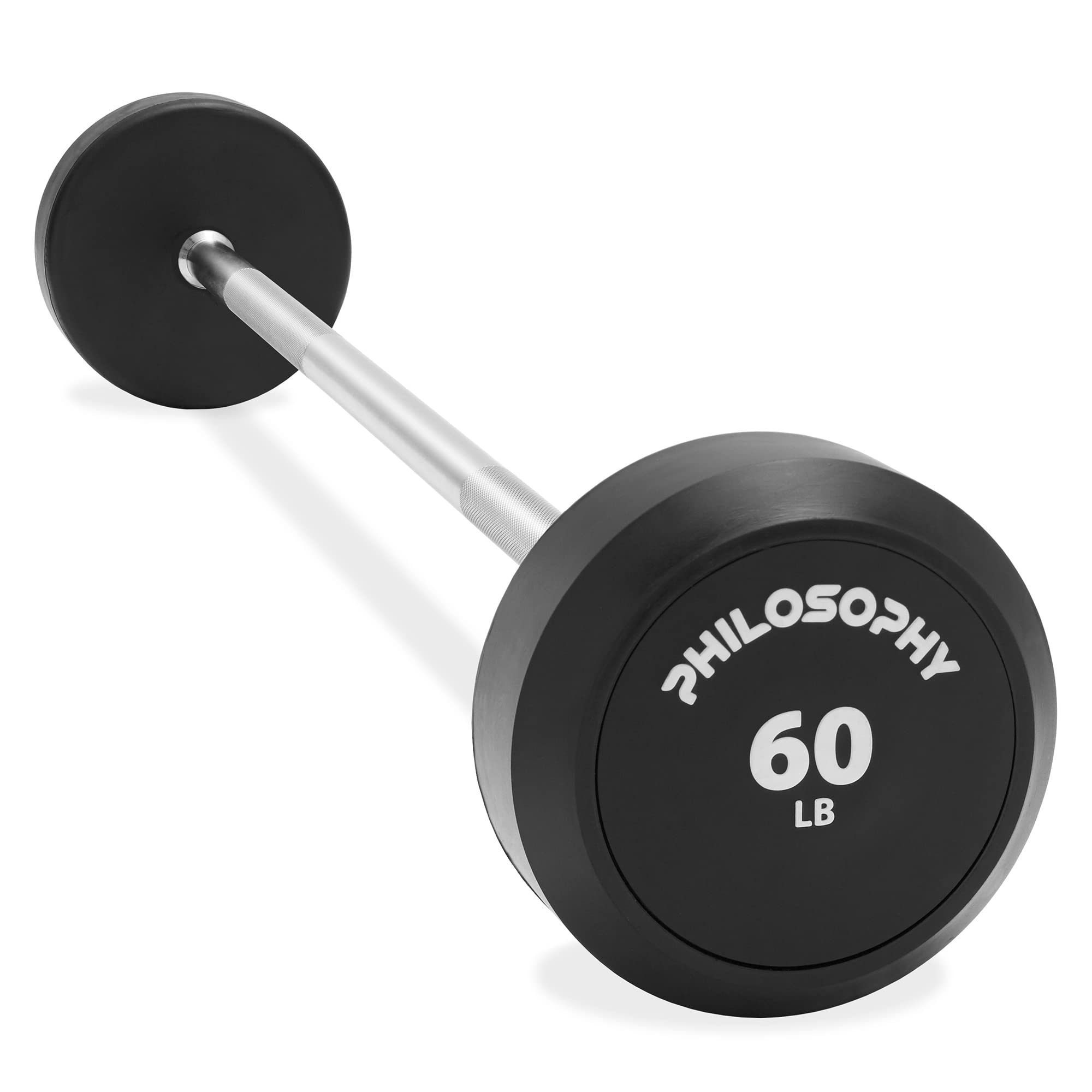 Best Fixed Barbell for Strength Training - Pre-Loaded Rubber Weighted Gym Bar for Weightlifting & Home Workouts | Perfect for CrossFit, Powerlifting & Home Gym