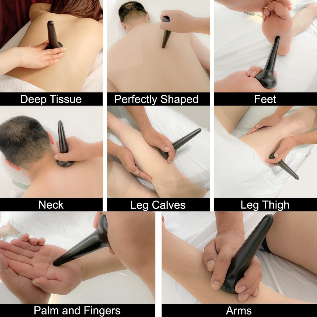Professional Basalt Hot Stone Massage Tool - Nail-Shaped Trigger Point Therapy for Muscle Relief | Perfect for Spa, Home Relaxation & Deep Tissue Massage