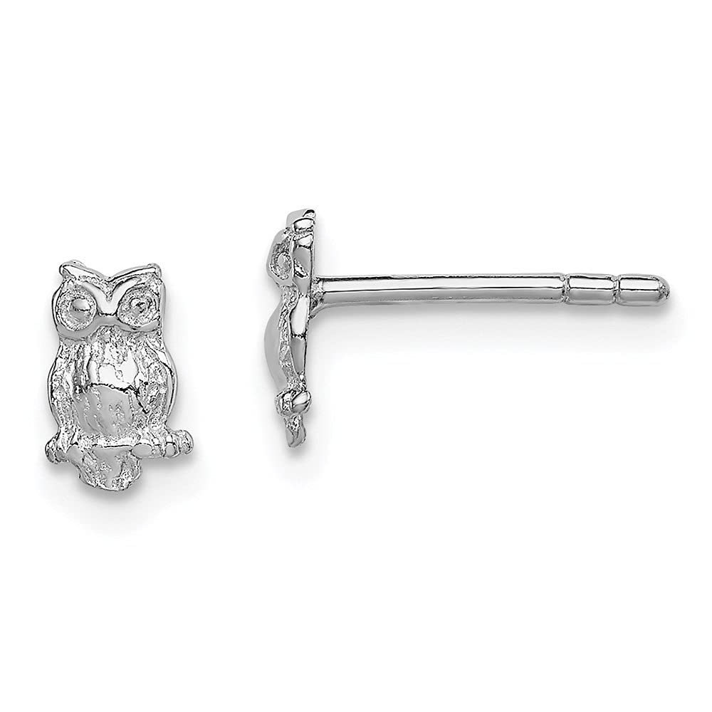Sterling Silver Polished Owl Stud Earrings for Women - Hypoallergenic Fine Jewelry Gift for Birthday, Anniversary & Everyday Wear
