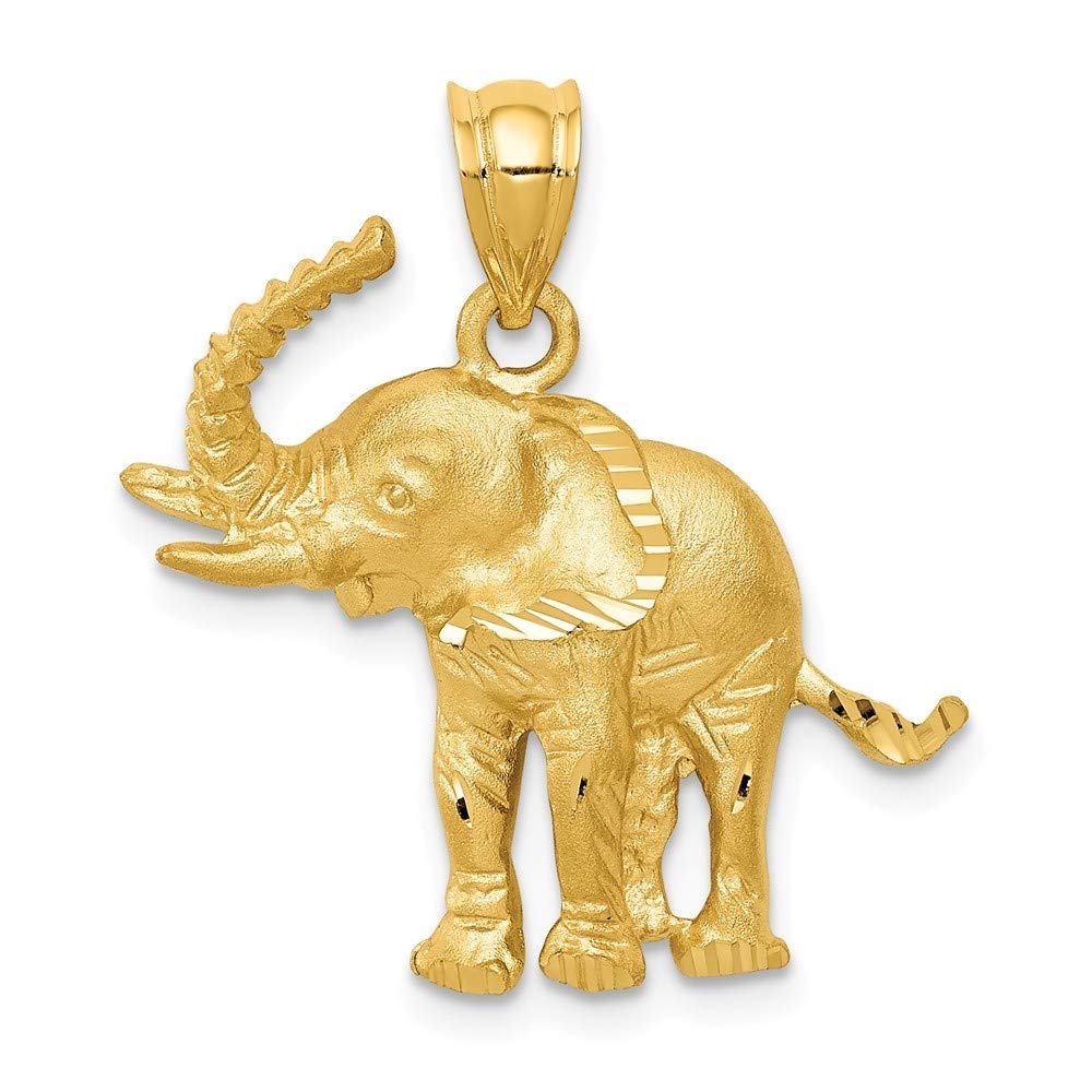 14K Yellow Gold Elephant Pendant Necklace - Roy Rose Jewelry - Perfect for Birthdays, Anniversaries & Gifts