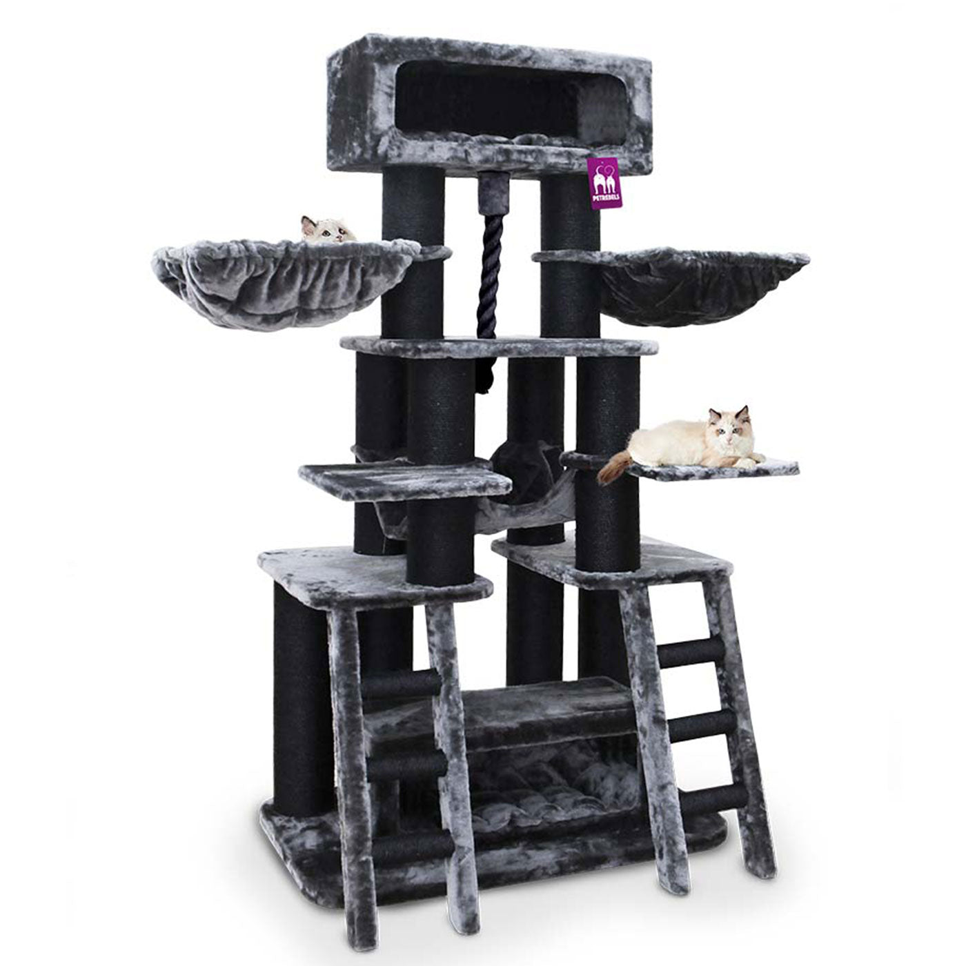 Lucky Rebels Skybox 187cm Cat Tree - Large Multi-Level Cat Condo with Scratching Posts & Perches - Perfect for Indoor Cats, Play & Rest - Durable & Stylish Cat Furniture for Home or Office