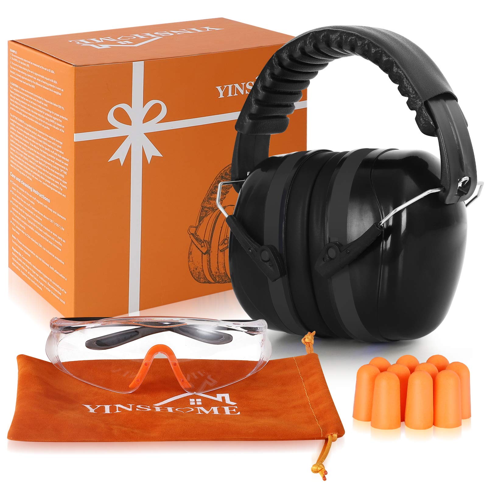 Shooting Ear Protection Earmuffs & Safety Glasses Set - Noise Cancelling Hearing Protection for Gun Range, Hunting & Shooting Sports - Adjustable Headband for Comfortable Shooting Range Gear