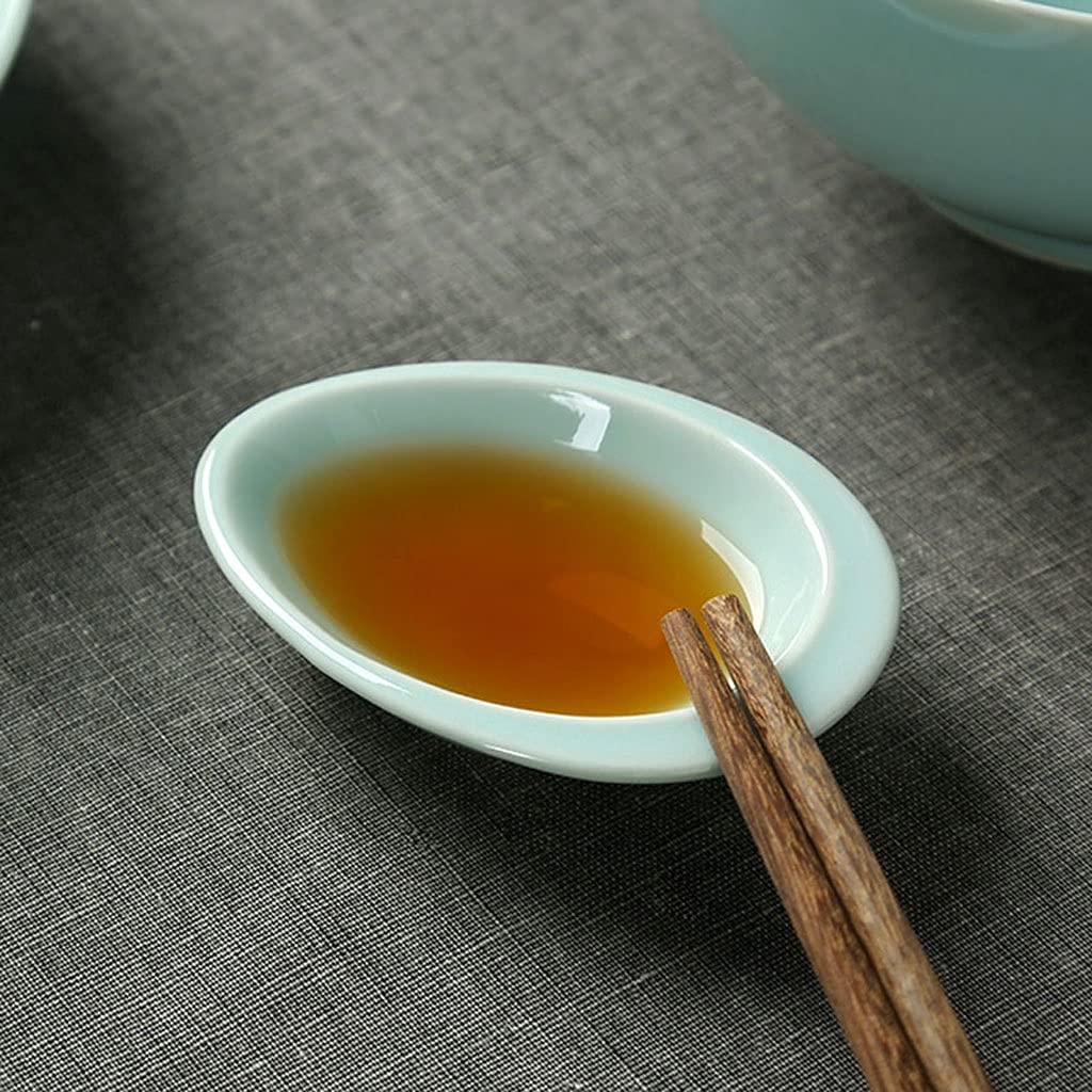 Premium Porcelain Salad Bowls & Soy Sauce Dishes - 2-Pack Mini Appetizer Plates for Sushi, Dipping Sauces, Ketchup & Seasonings | Elegant Tear Drop Design | Perfect for Restaurants, Home Dining & Party Serving