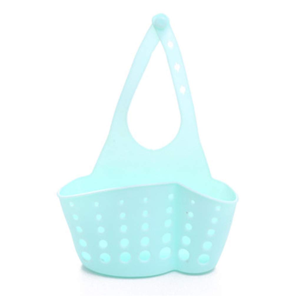 Toporchid Adjustable Snap-On Sponge Holder - Hanging Kitchen Sink Organizer with Drain Rack, Faucet Storage Bag (Blue) - Perfect for Dish Sponge Storage & Kitchen Organization