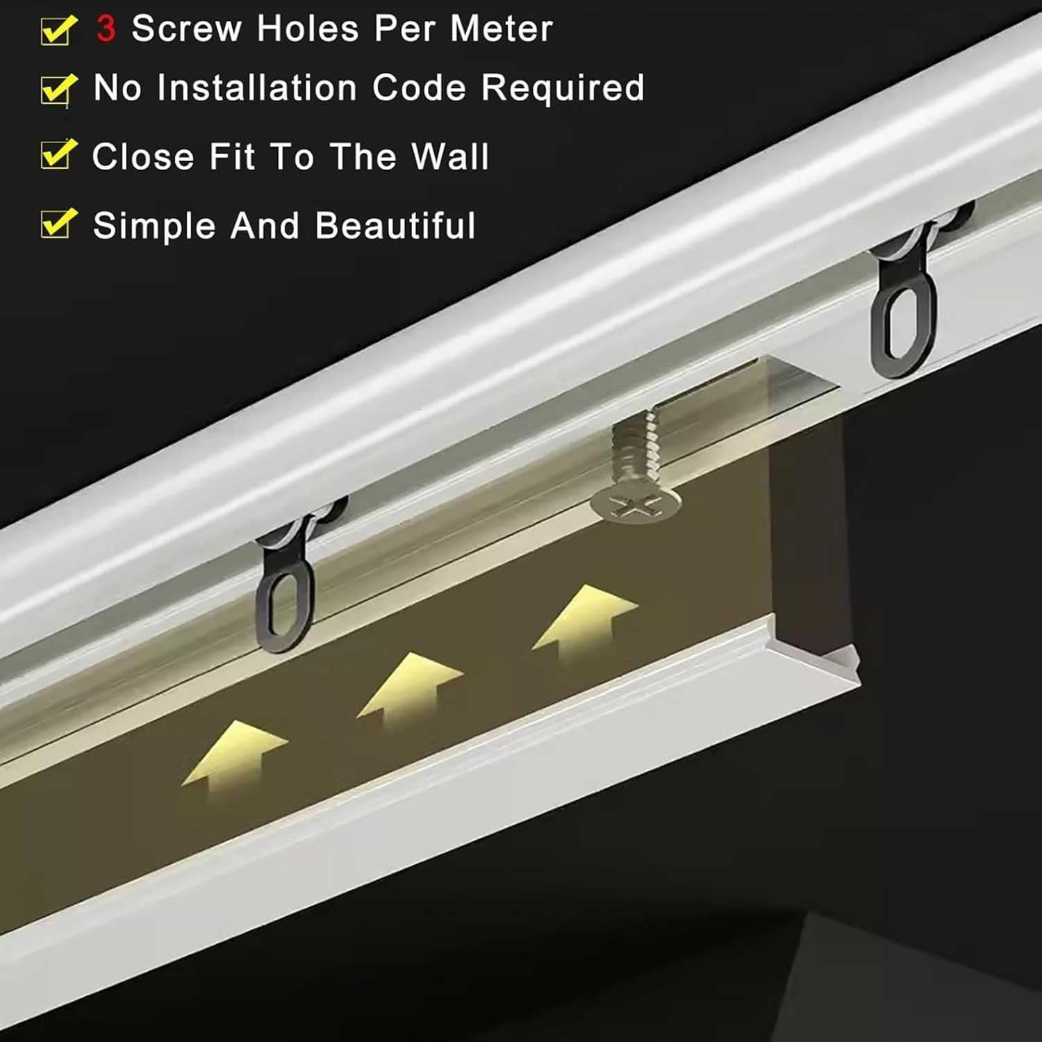 Ultra-Thin Aluminum Ceiling Mounted Curtain Track - 5.2m (17.1ft) White Room Divider Rail for Living Room & Bedroom - Perfect for Home Partition, Privacy Screen and Window Treatment