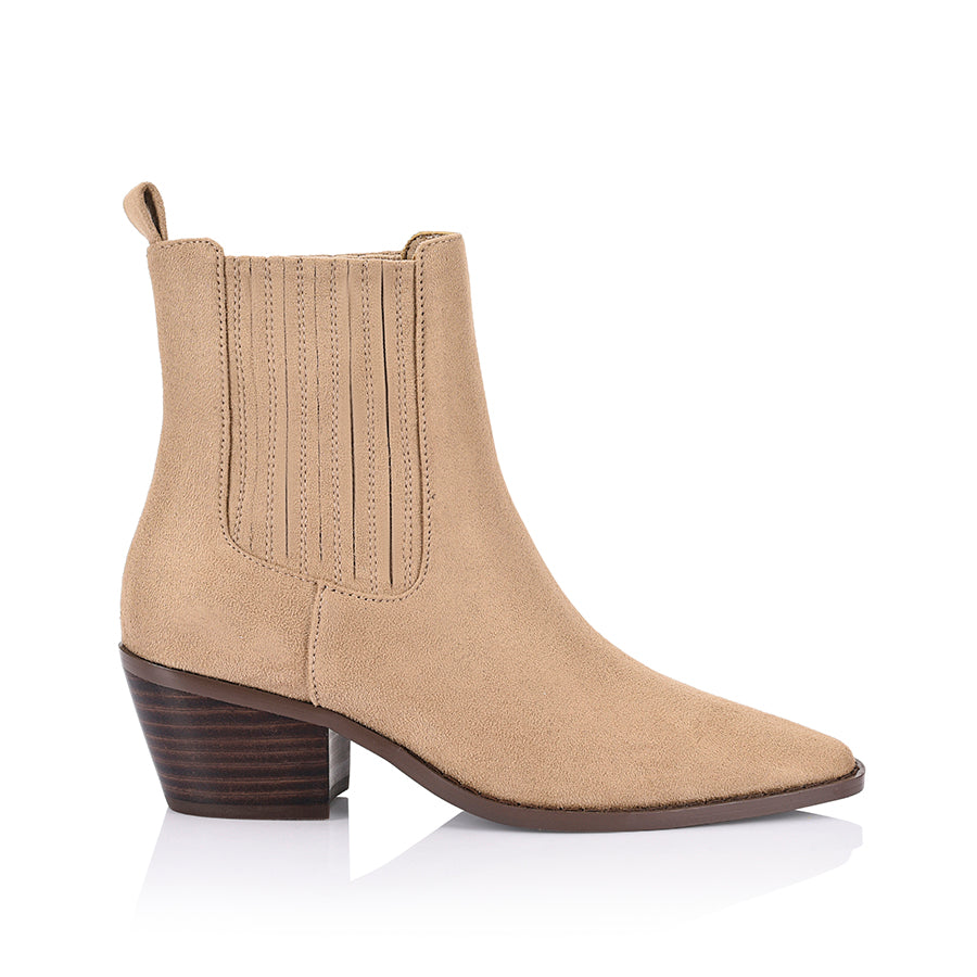 Dale Women's Chelsea Ankle Boots in Taupe - Comfortable Micro Suede Shoes for Fall & Winter Fashion | Perfect for Office, Casual Outfits and Date Nights