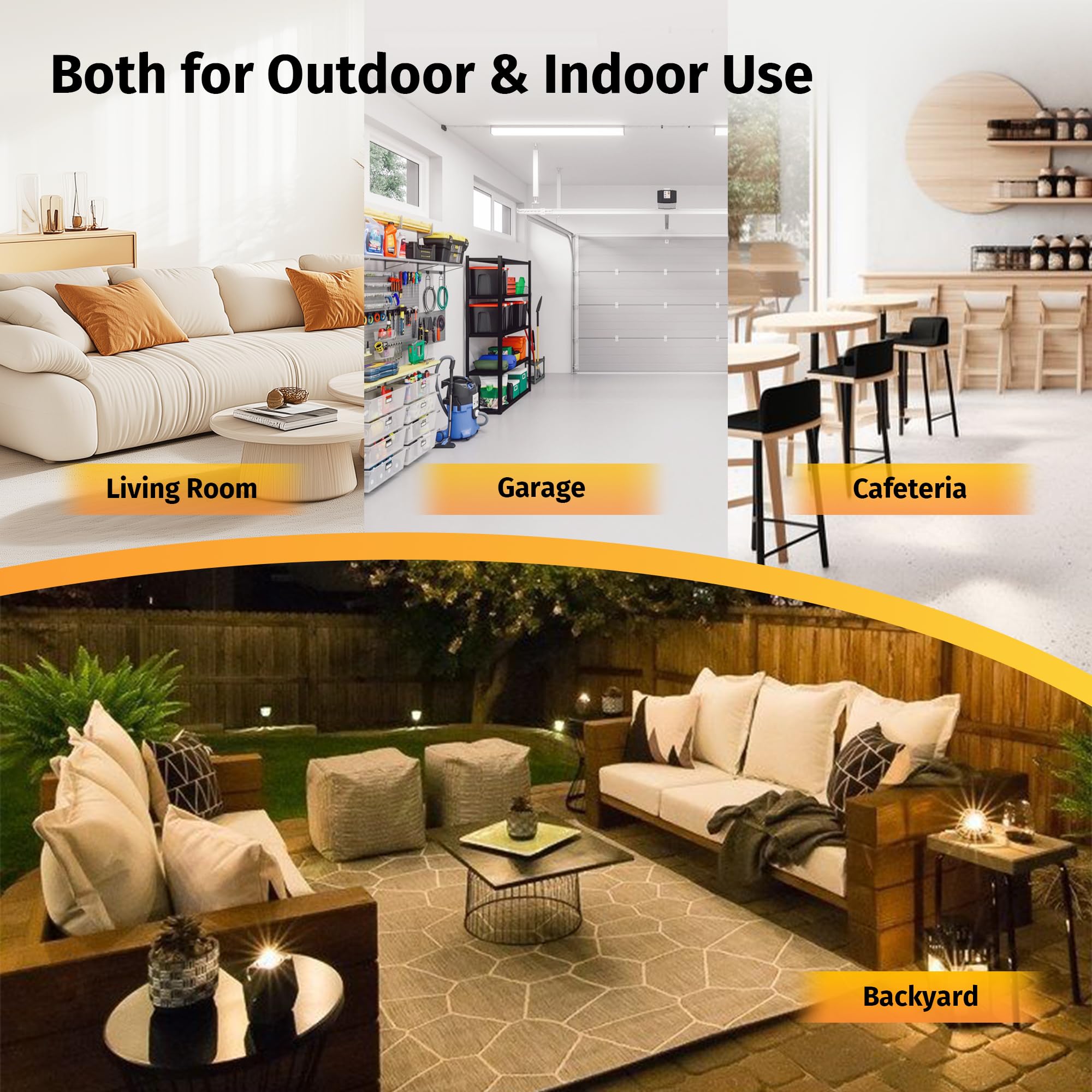 EAST OAK 1500W Electric Patio Heater - Indoor/Outdoor Portable Space Heater with IP55 Waterproof, Tip-Over & Overheat Protection, 2 Heat Settings & 24H Timer - Perfect for Backyard, Deck, Garage, and Office Use (2024 Upgraded Model)