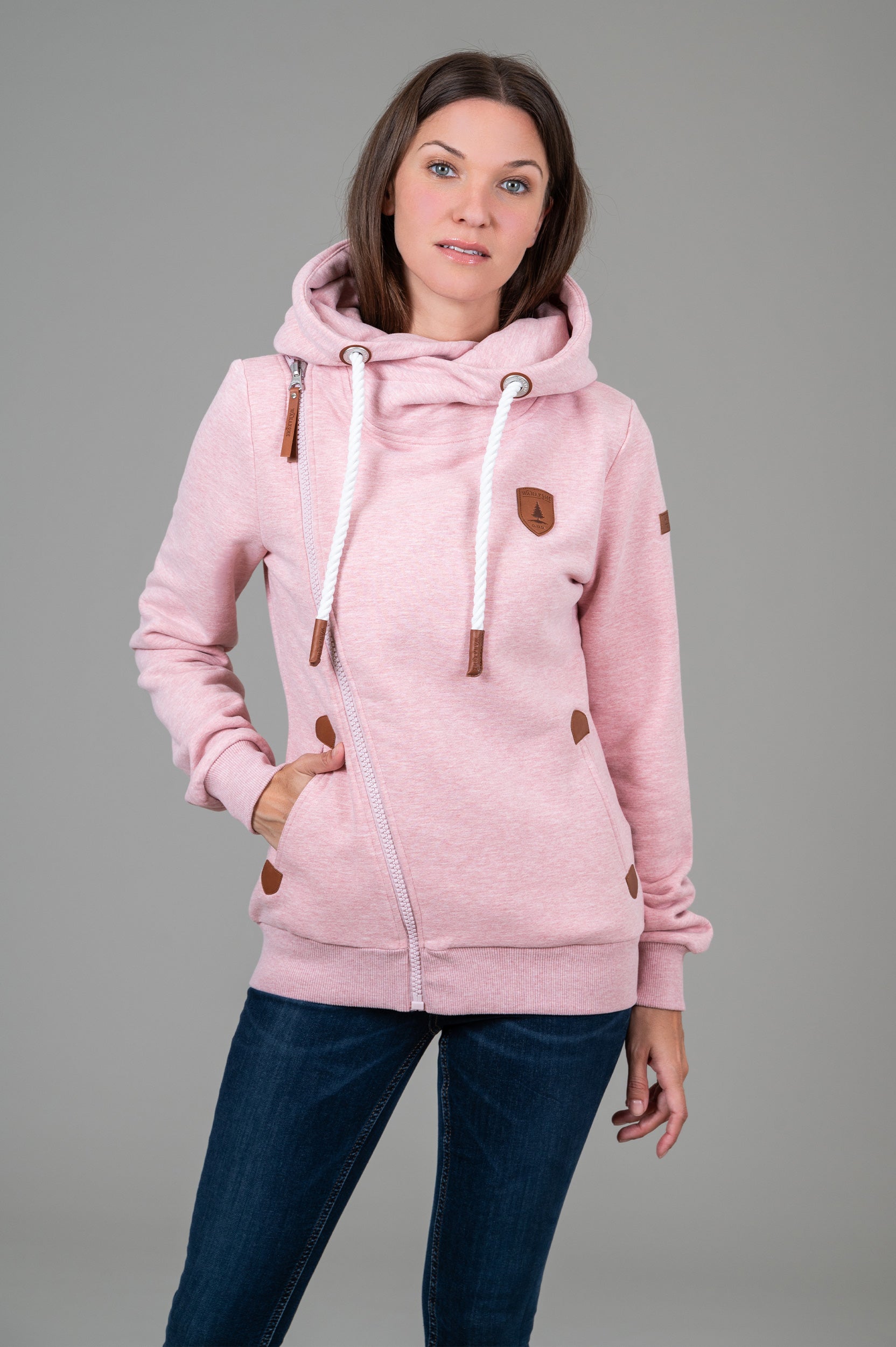 Athena Heather Pink Full Zip Hoodie for Women - Soft & Cozy Fleece Pullover - Casual Outerwear for Fall & Winter - Perfect for Lounging, Running Errands, and Outdoor Activities