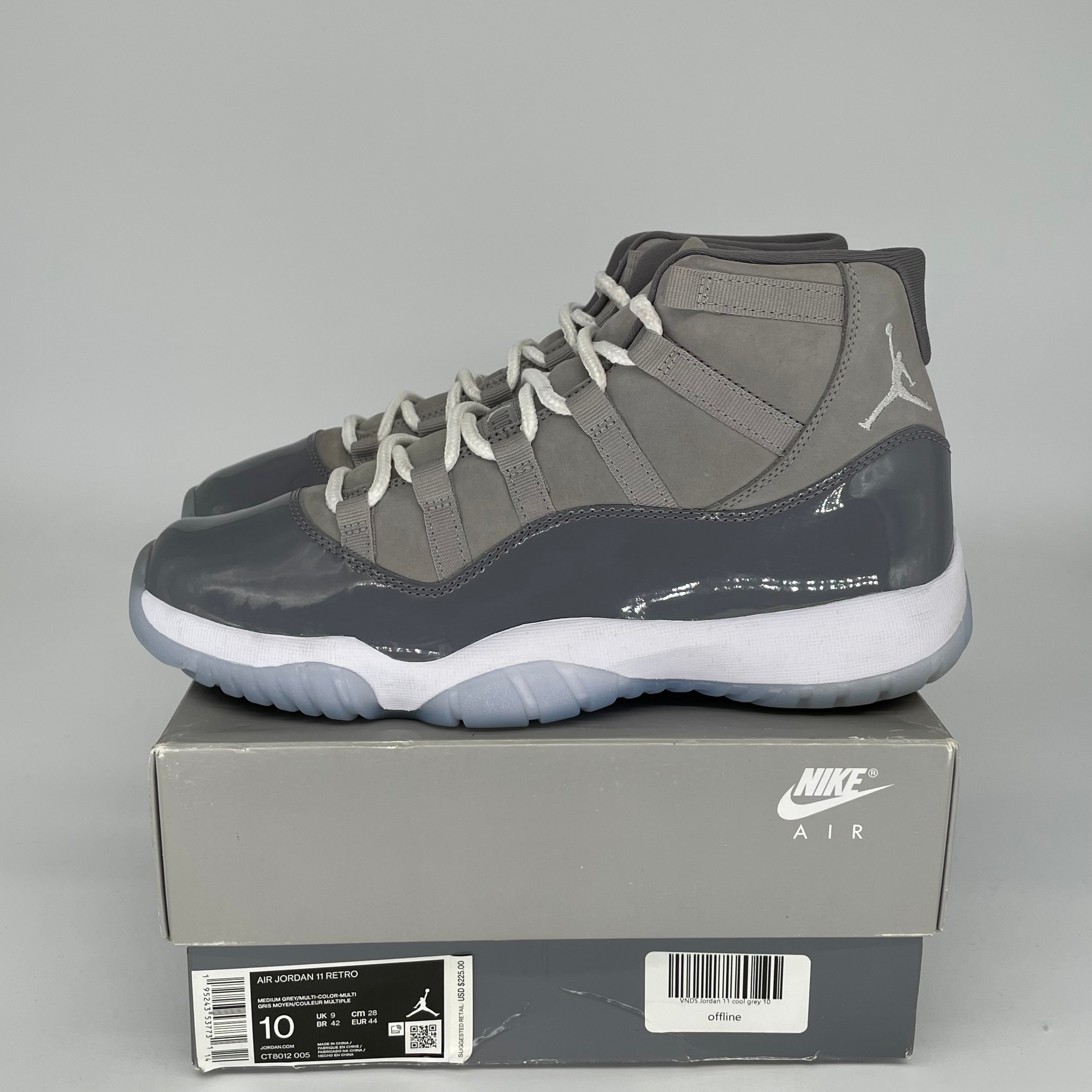AIR JORDAN 11 Retro Cool Grey Basketball Shoes Men's Size 10 - CT8012-005 for Sneaker Collectors & Court Performance