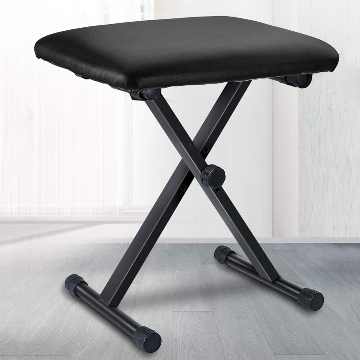 Portable Adjustable 3-Way Folding Piano Stool Bench with Cushion - Perfect for Keyboard, Organ & Digital Piano Players at Home, Studio or Stage