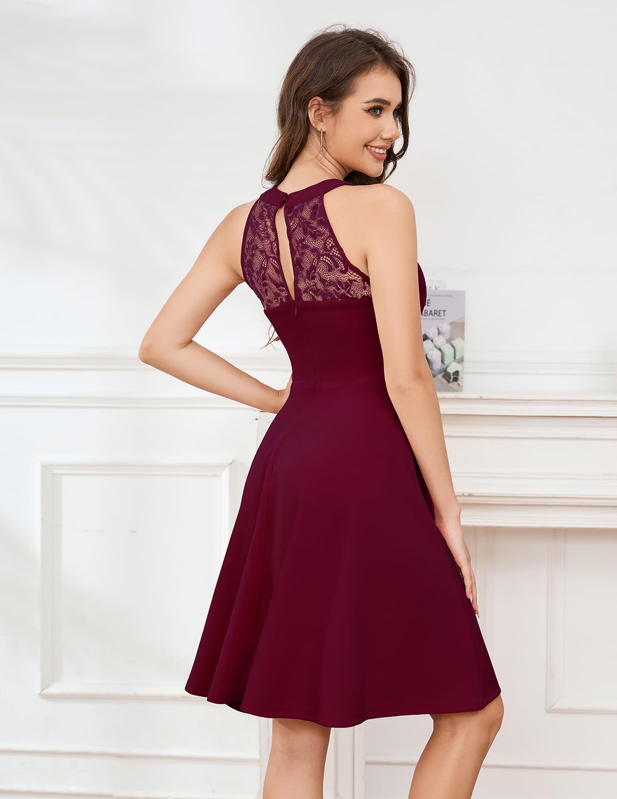 Bbonlinedress Women's Vintage Lace Cocktail Dress for Wedding & Party