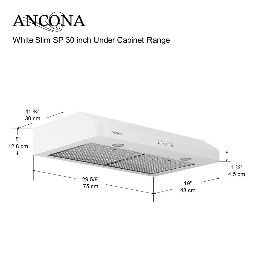 Stainless Steel 30-Inch Slim Range Hood - Powerful 900 CFM Ventilation for Kitchen, Over Stove, Island Mount - Quiet Operation, LED Lighting - Perfect for Modern Homes & Apartments