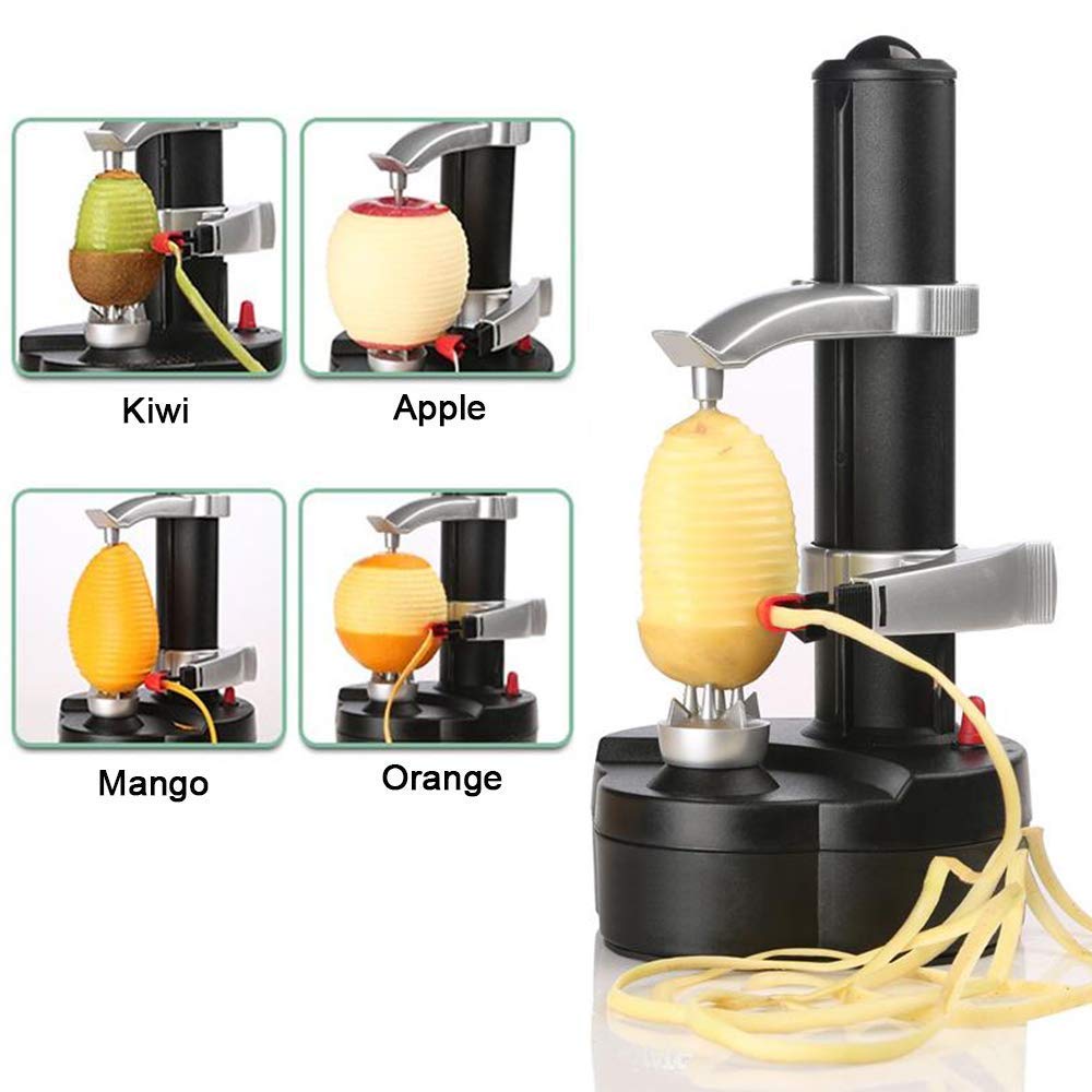 Automatic Electric Potato Peeler - Rotating Apple & Vegetable Peeling Machine for Kitchen - Efficient Fruit & Potato Cutter Tool - Perfect for Meal Prep, Home Cooking & Commercial Use